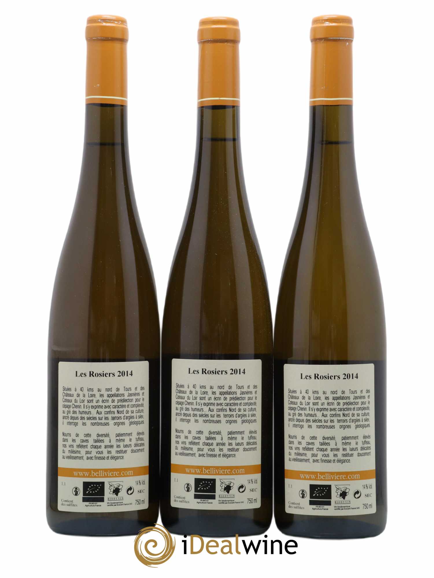 Jasnières Les Rosiers Domaine de Bellivière 2014 - Lot de 3 bouteilles - 1