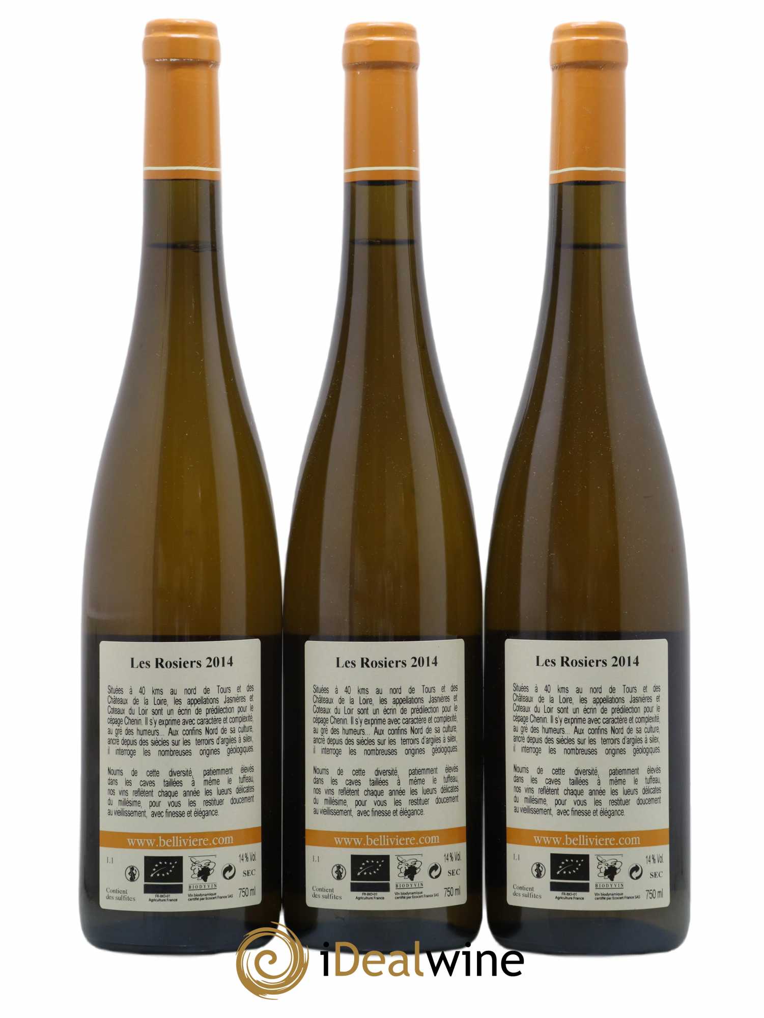 Jasnières Les Rosiers Domaine de Bellivière 2014 - Lot de 3 bouteilles - 1