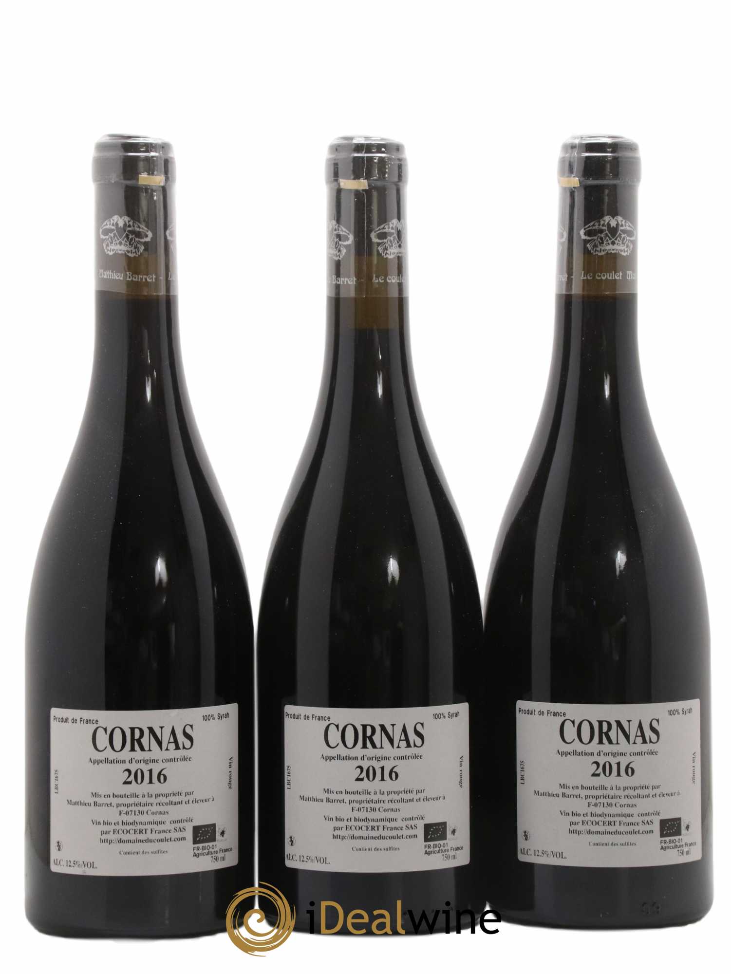 Cornas Brise Cailloux Coulet (Domaine du) - Matthieu Barret 2016 - Lot de 3 bouteilles - 1