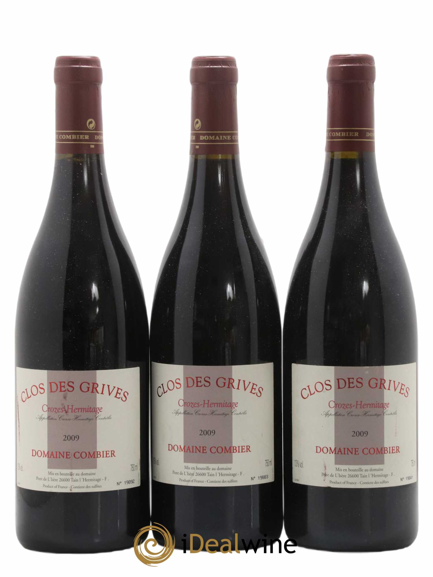 Crozes-Hermitage Clos des Grives Combier 2009 - Lot de 3 bouteilles - 0