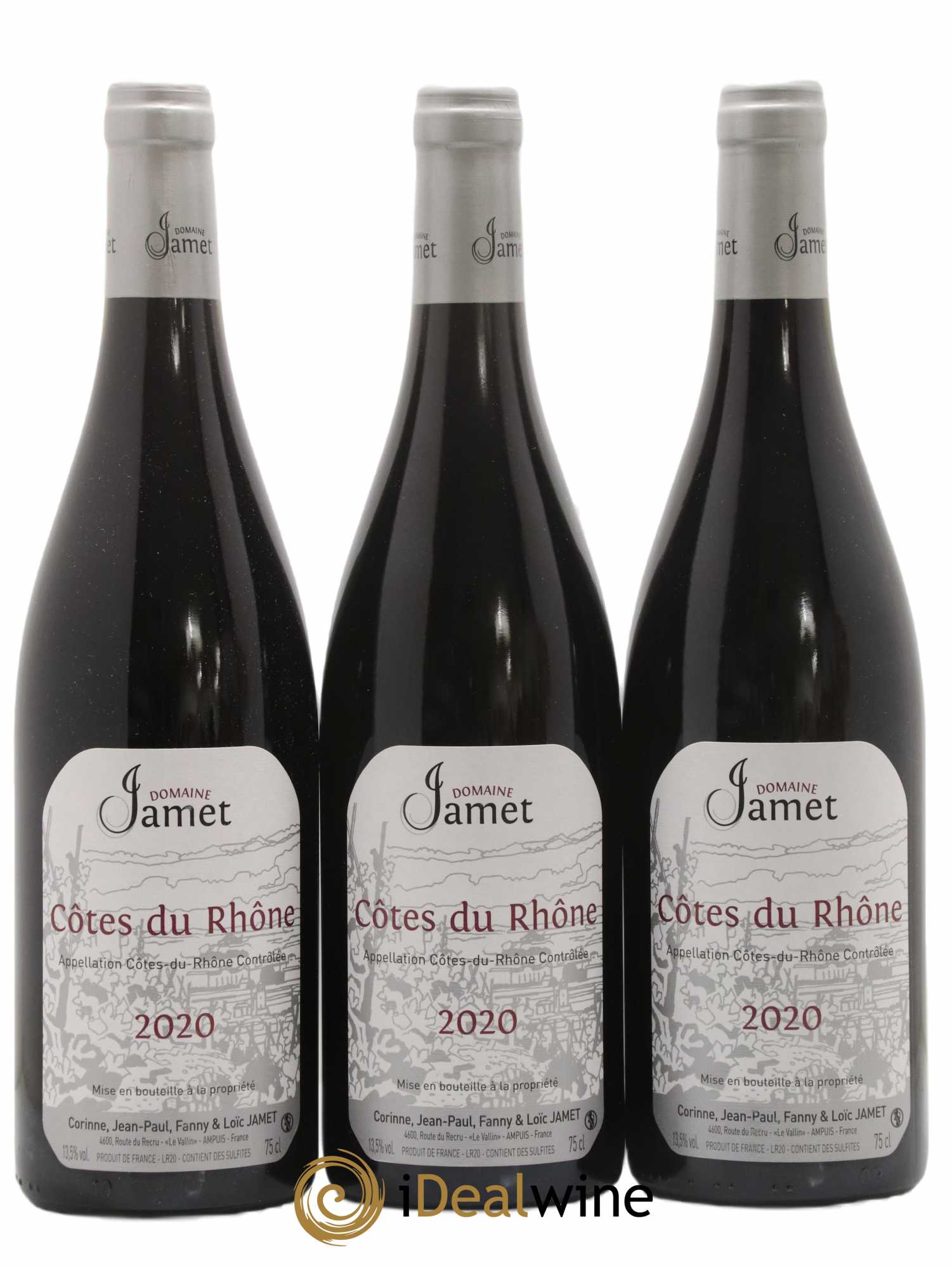 Côtes-du-Rhône Jamet (Domaine) 2020 - Lot de 3 bouteilles - 0