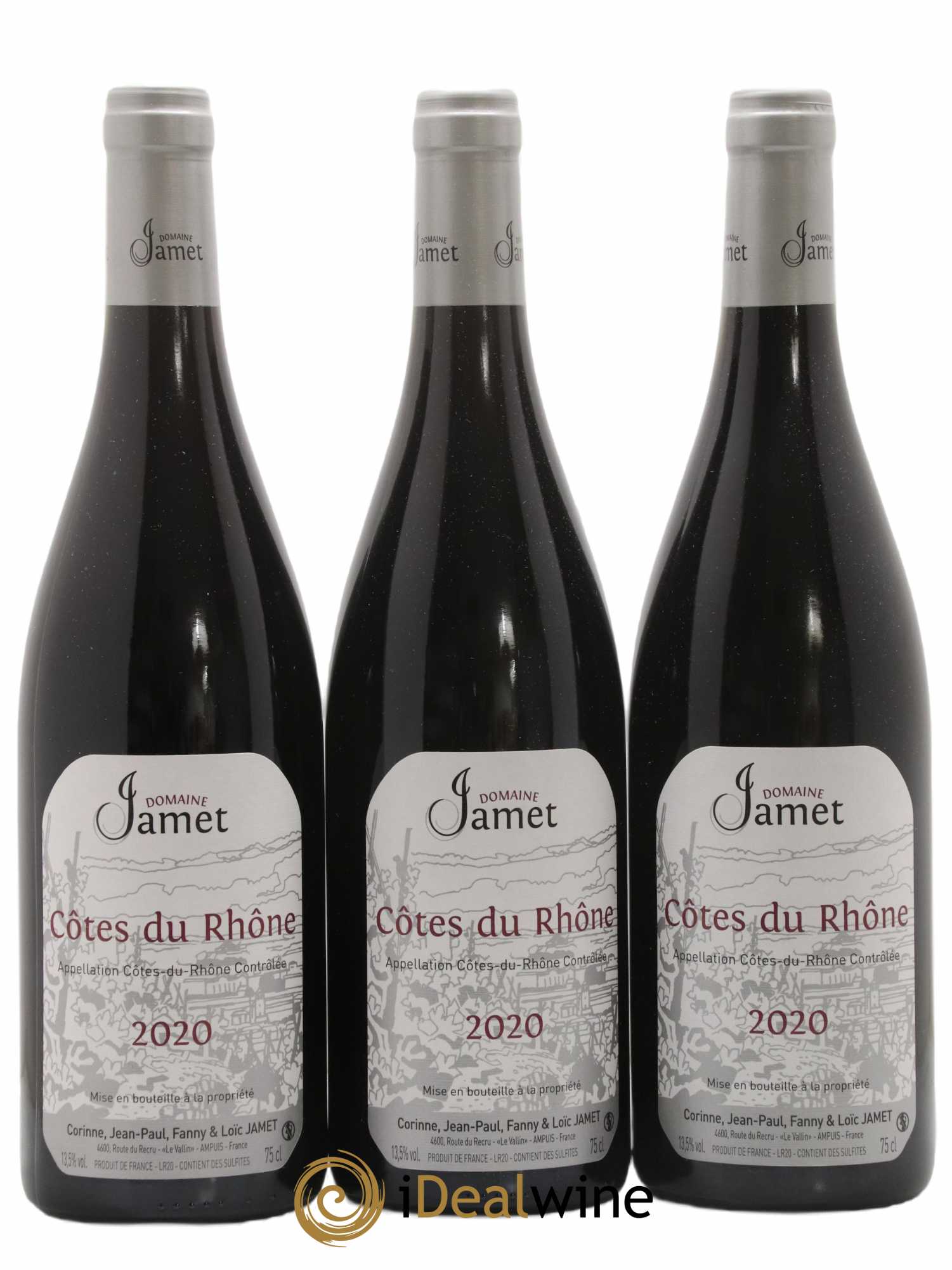 Côtes-du-Rhône Jamet (Domaine) 2020 - Lot de 3 bouteilles - 0