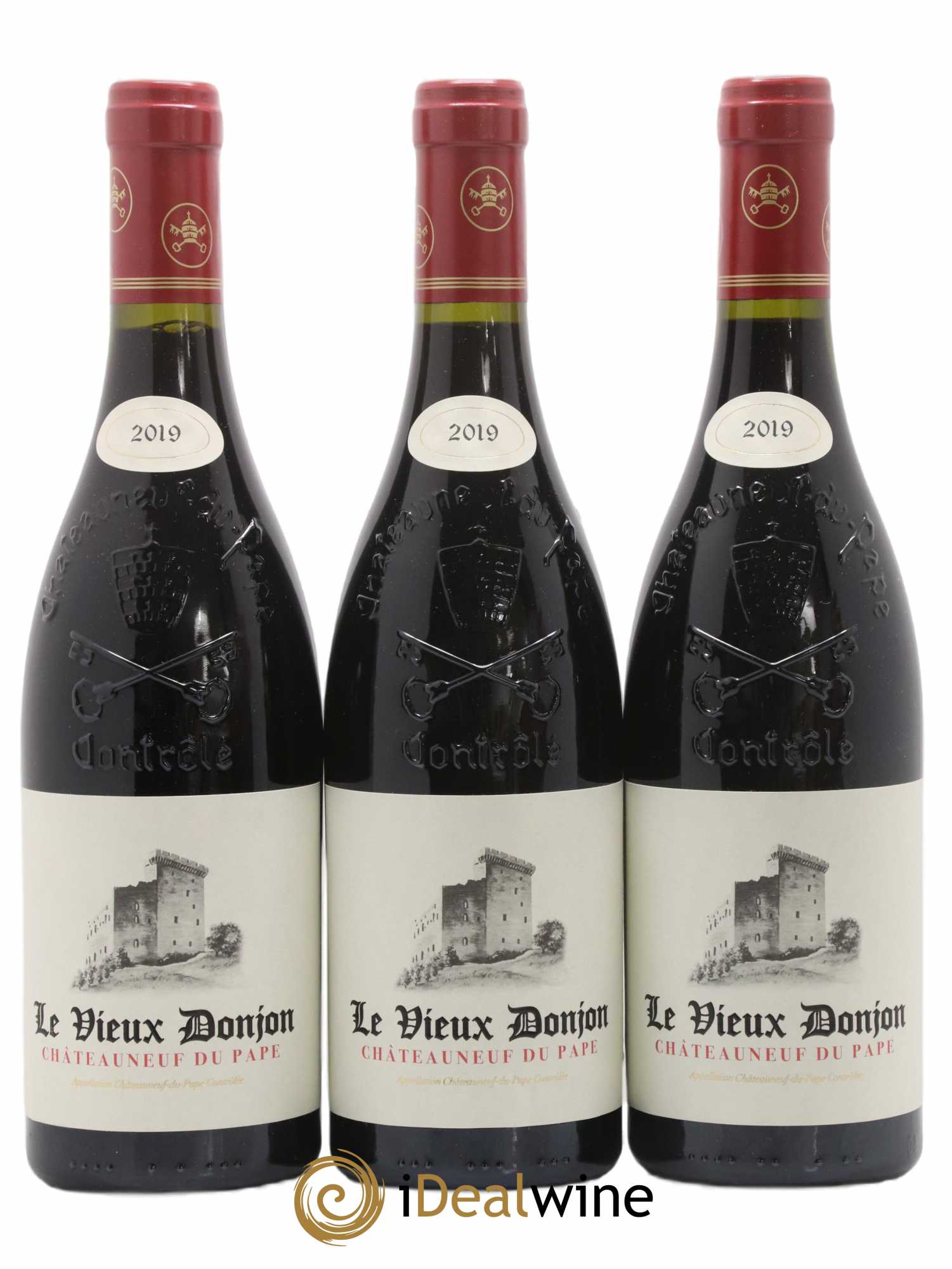 Châteauneuf-du-Pape Le Vieux Donjon Michel Lucien 2019 - Lot de 3 bouteilles - 0