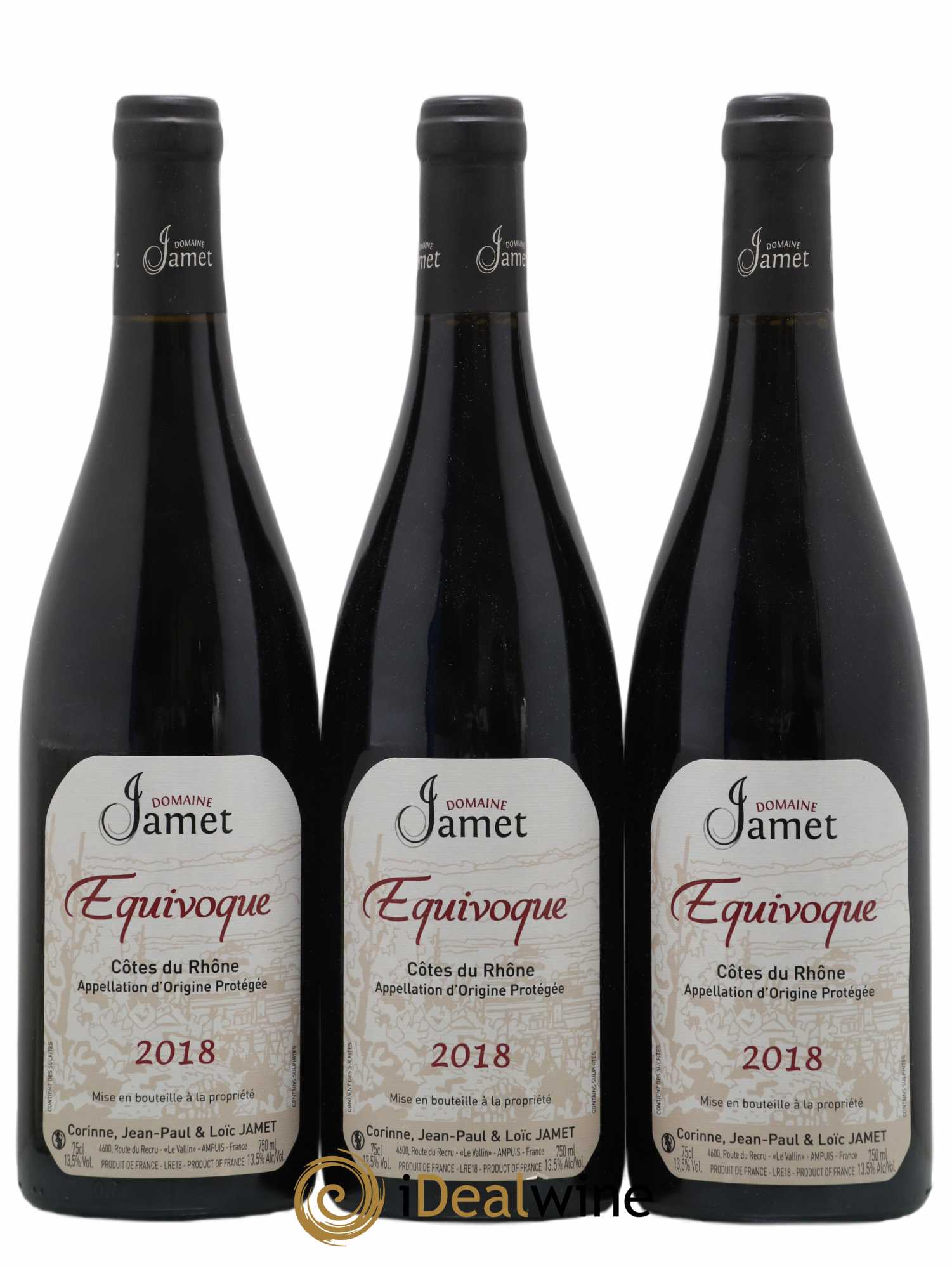 Côtes-du-Rhône Equivoque Jamet (Domaine) 2018 - Lot de 3 bouteilles - 0