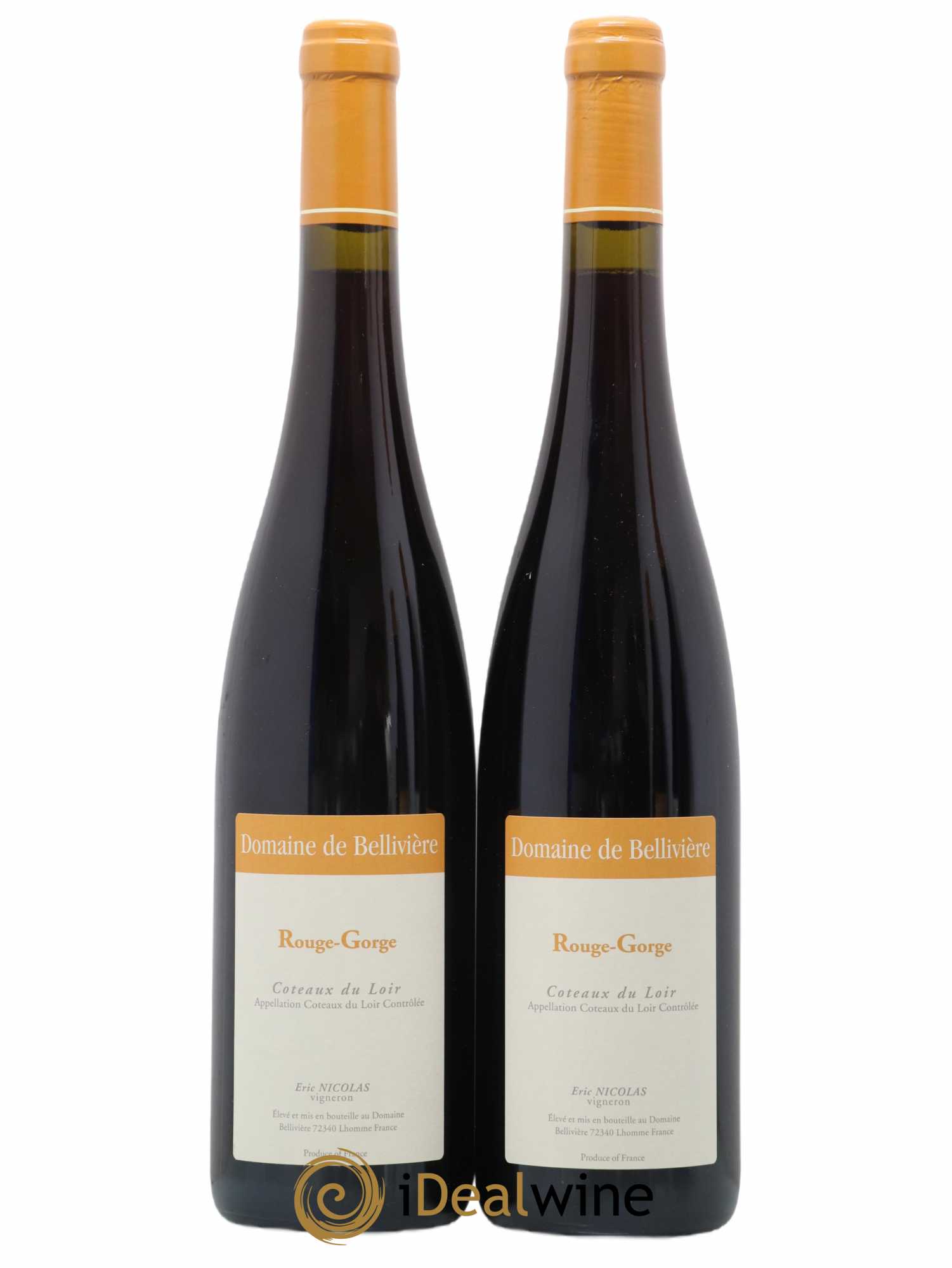 Coteaux du Loir Le Rouge Gorge Domaine de Bellivière 2017 - Lot de 2 bouteilles - 0