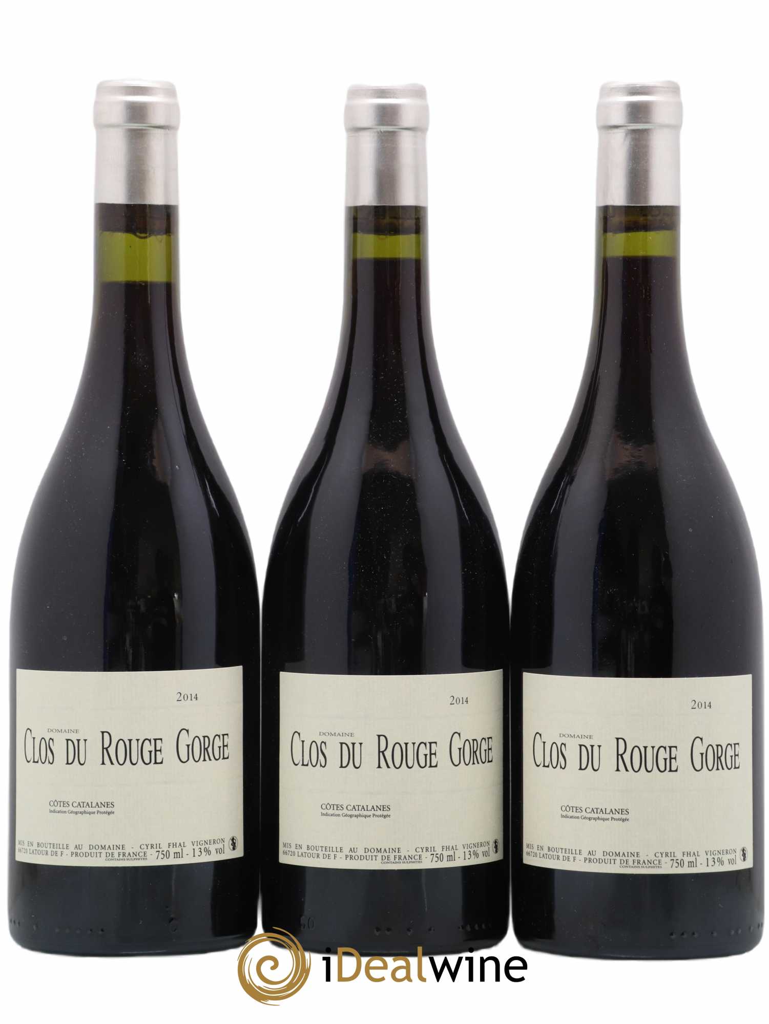 Côtes Catalanes Clos du Rouge Gorge L'Ubac Cyril Fhal 2014 - Lot de 3 bouteilles - 0