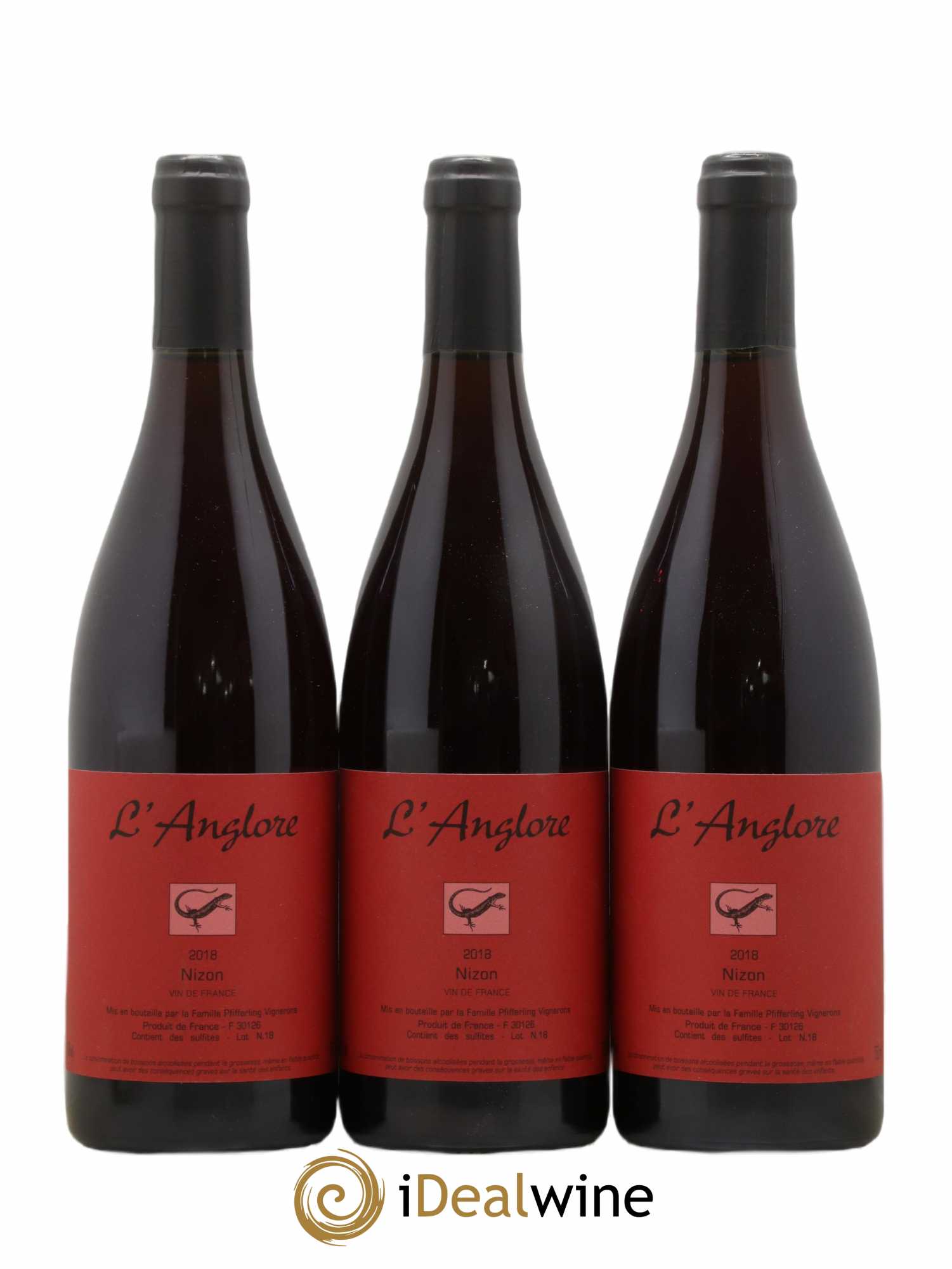 Vin de France Nizon L'Anglore 2018 - Lot de 3 bouteilles - 0