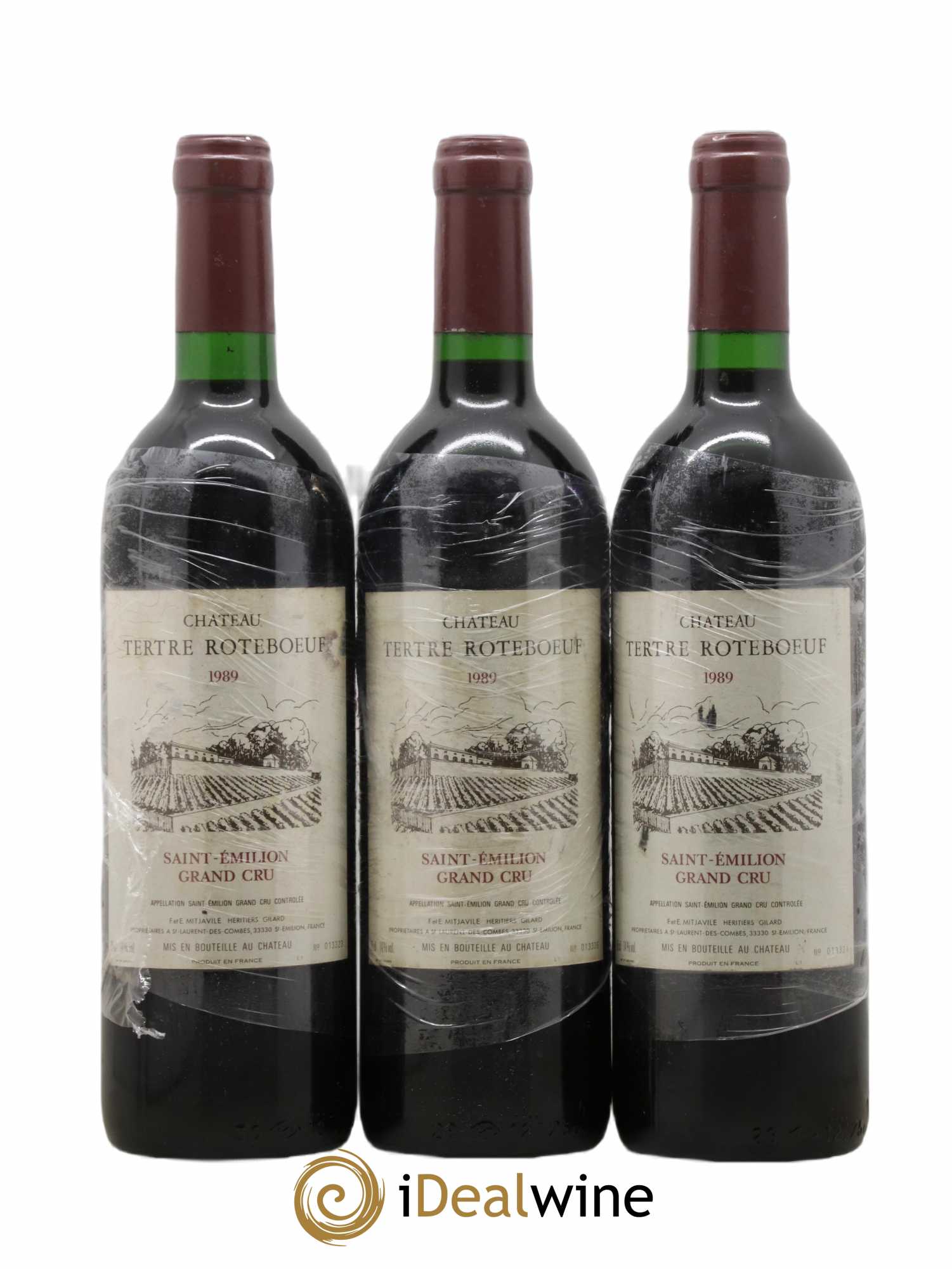 Château Tertre Roteboeuf 1989 - Lot de 3 bouteilles - 0