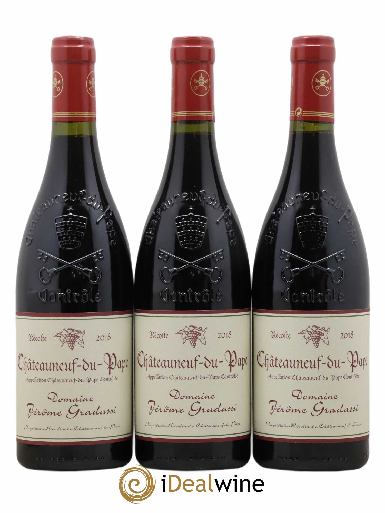Châteauneuf-du-Pape Jerome Gradassi 2018 - Lot de 3 bouteilles - 0