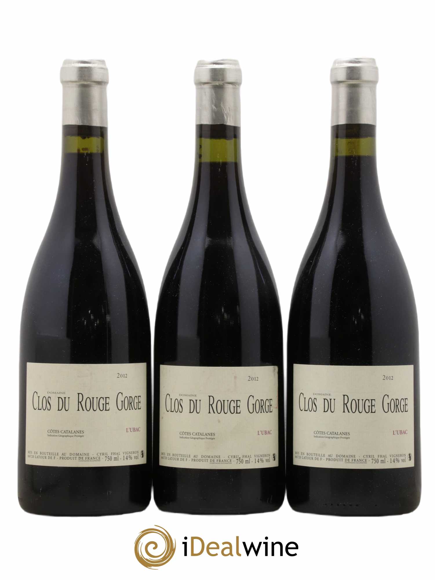 Côtes Catalanes Clos du Rouge Gorge L'Ubac Cyril Fhal 2012 - Lot de 3 bouteilles - 0