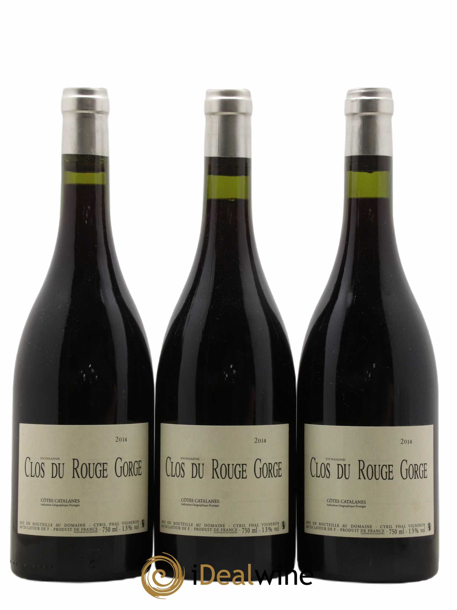 Côtes Catalanes Clos du Rouge Gorge Cyril Fhal 2014 - Lot of 3 bottles - 0