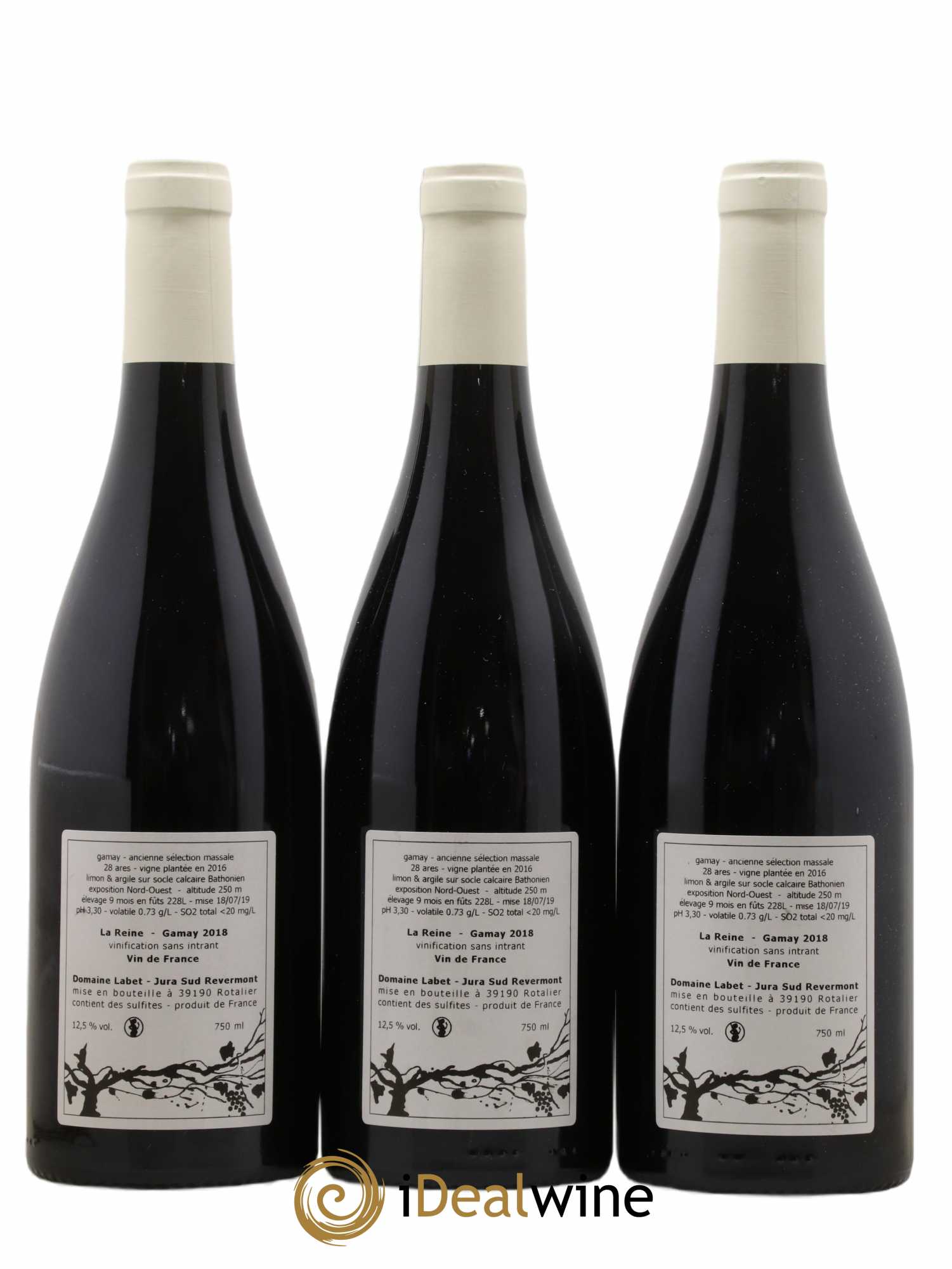 Vin de France Gamay La Reine Labet (Domaine) 2018 - Lot de 3 bouteilles - 1