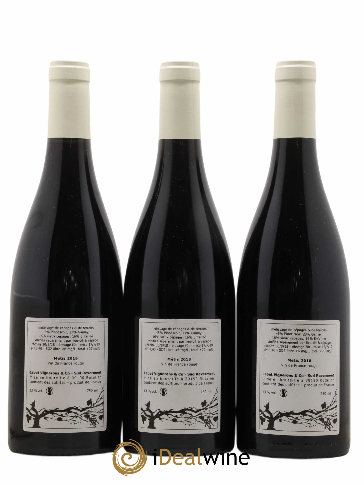 Vin de France Métis Romain - Julien - Charline Labet 2018 - Lot of 3 bottles - 1