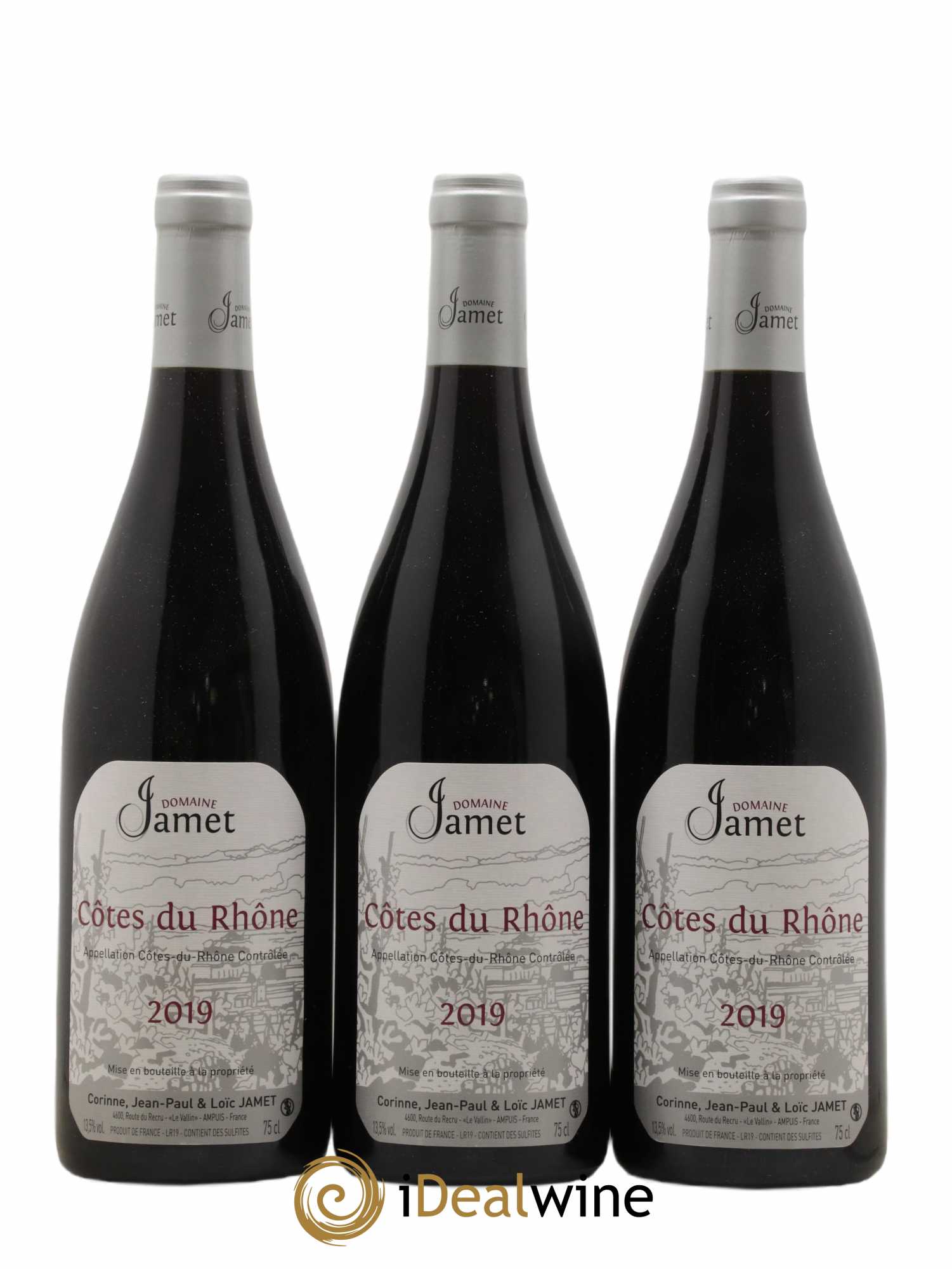Côtes-du-Rhône Jamet (Domaine) 2019 - Lot de 3 bouteilles - 0