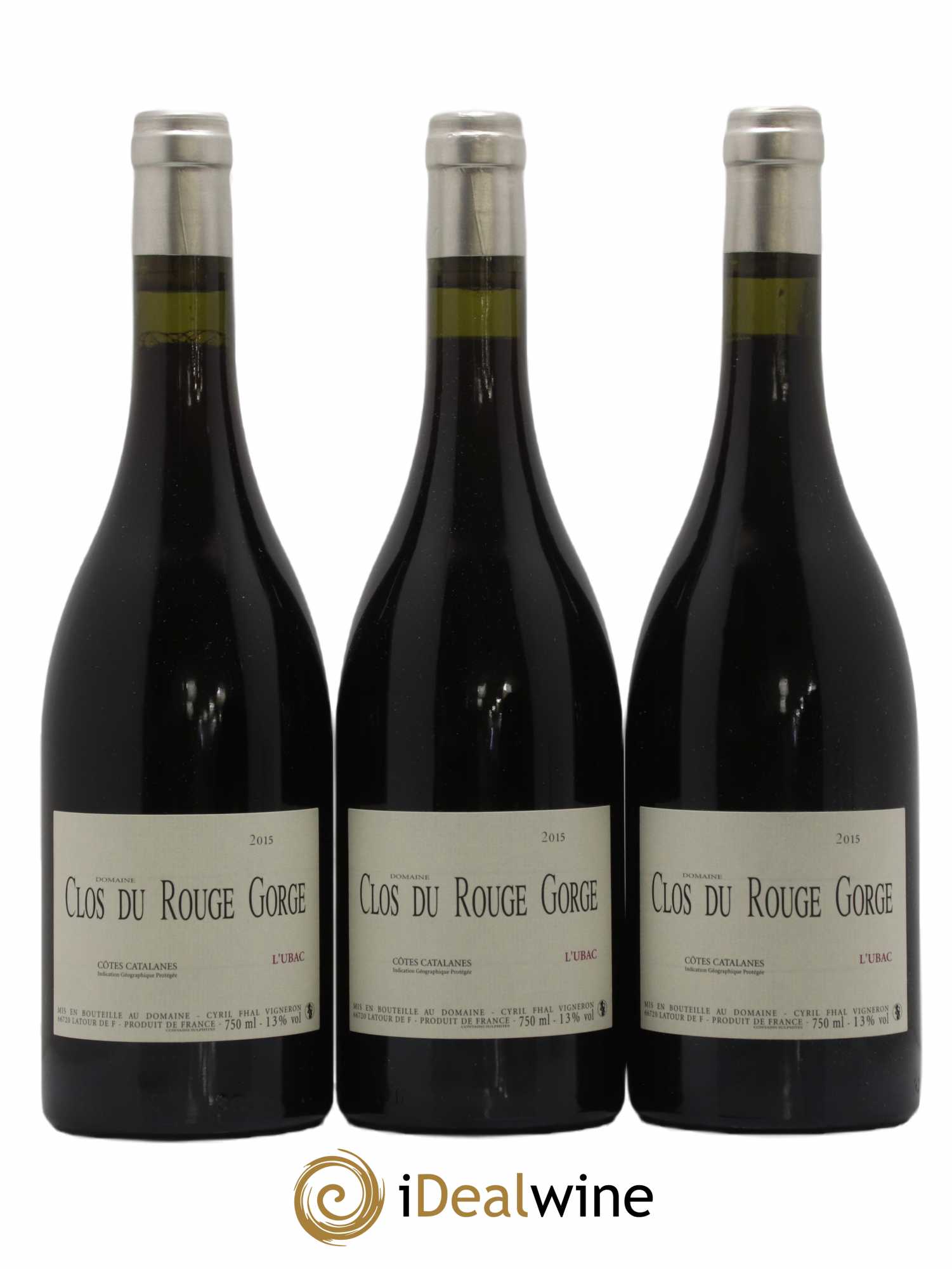 Côtes Catalanes Clos du Rouge Gorge L'Ubac Cyril Fhal 2015 - Lot of 3 bottles - 0
