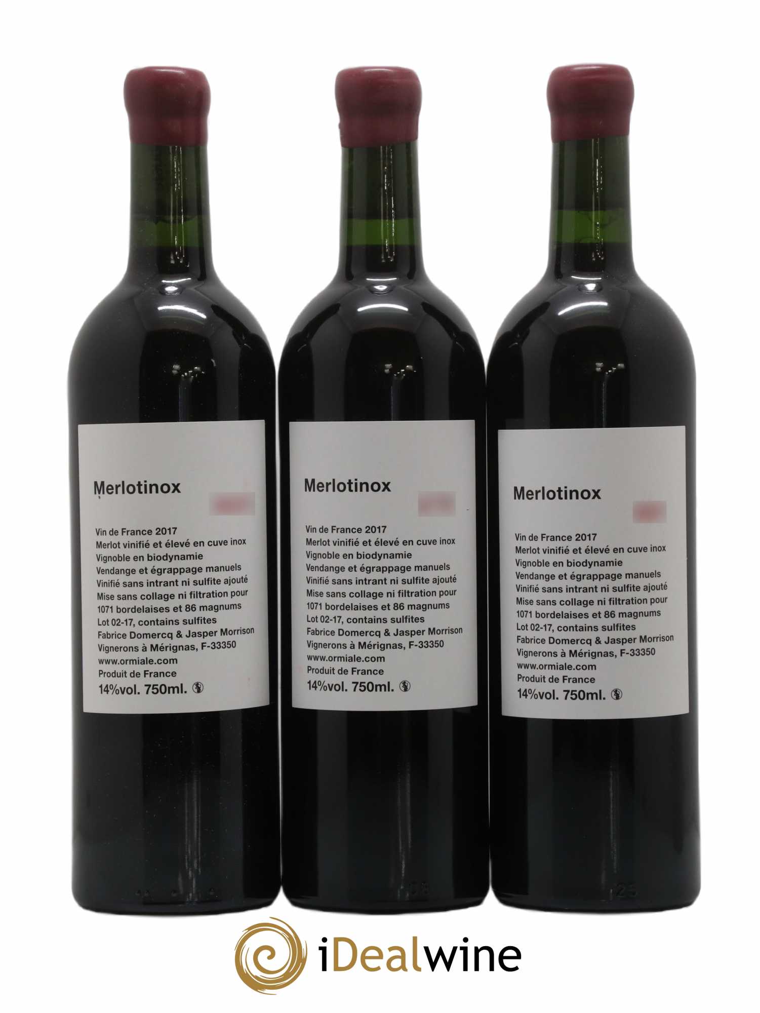 Vin de France Merlotinox Domercq & Morrison 2017 - Lot de 3 bouteilles - 0