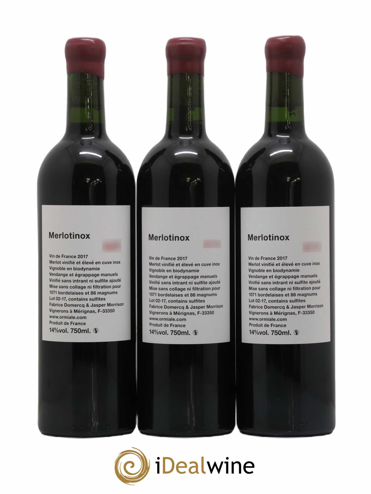 Vin de France Merlotinox Domercq & Morrison 2017 - Lot de 3 bouteilles - 0