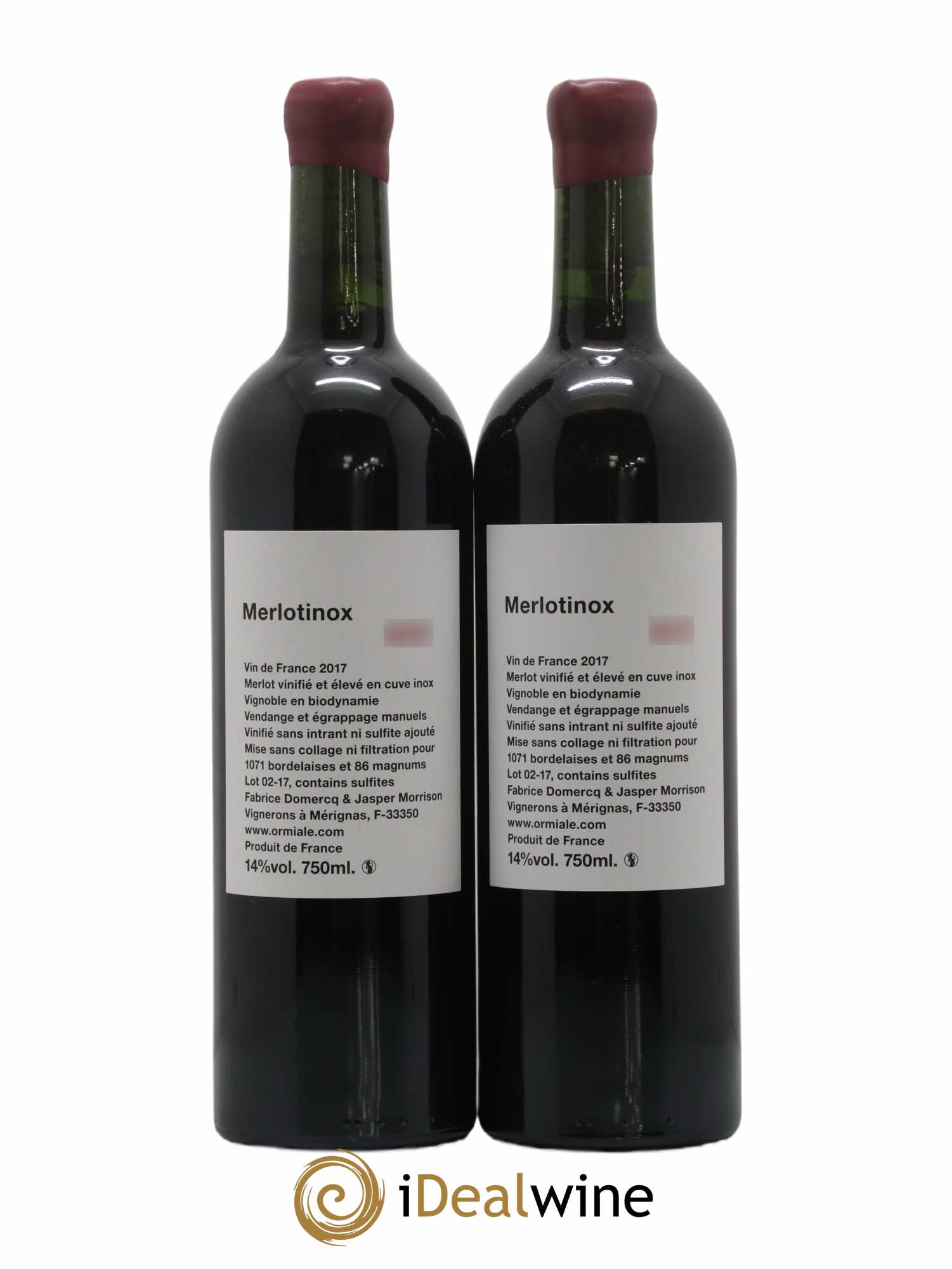 Vin de France Merlotinox Domercq & Morrison 2017 - Lot de 2 bouteilles - 0