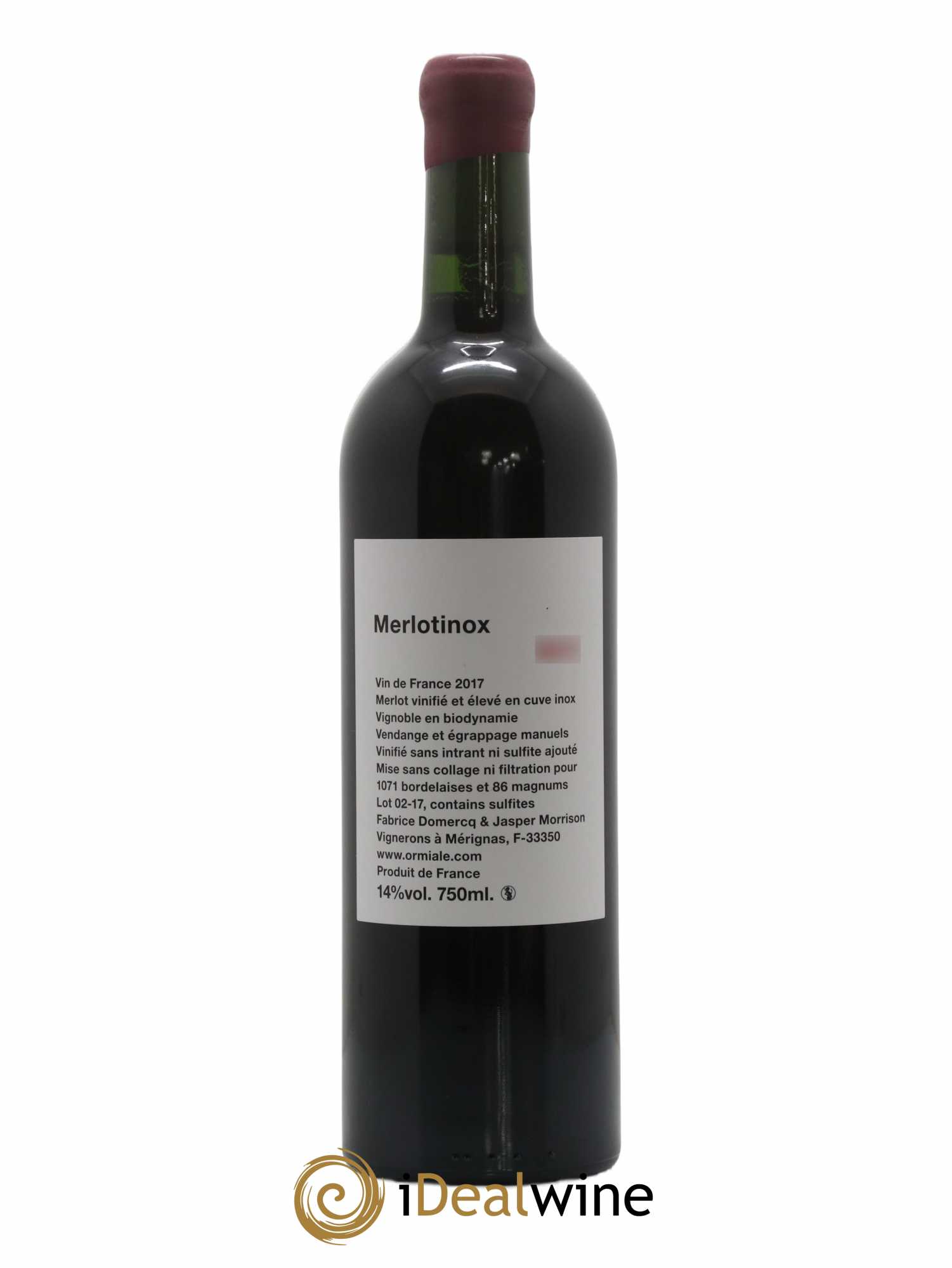 Vin de France Merlotinox Domercq & Morrison 2017 - Lot de 1 bouteille - 0