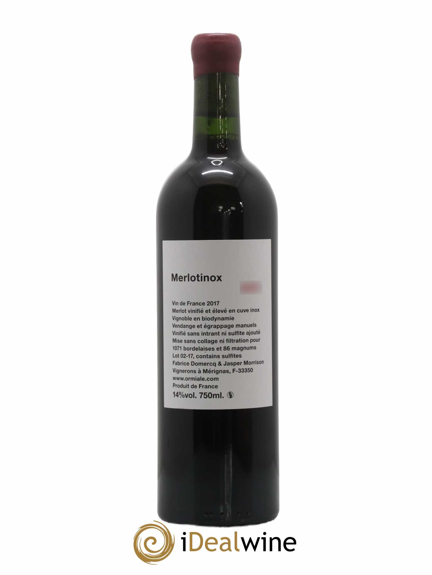 Vin de France Merlotinox Domercq & Morrison 2017 - Lot de 1 bouteille - 0