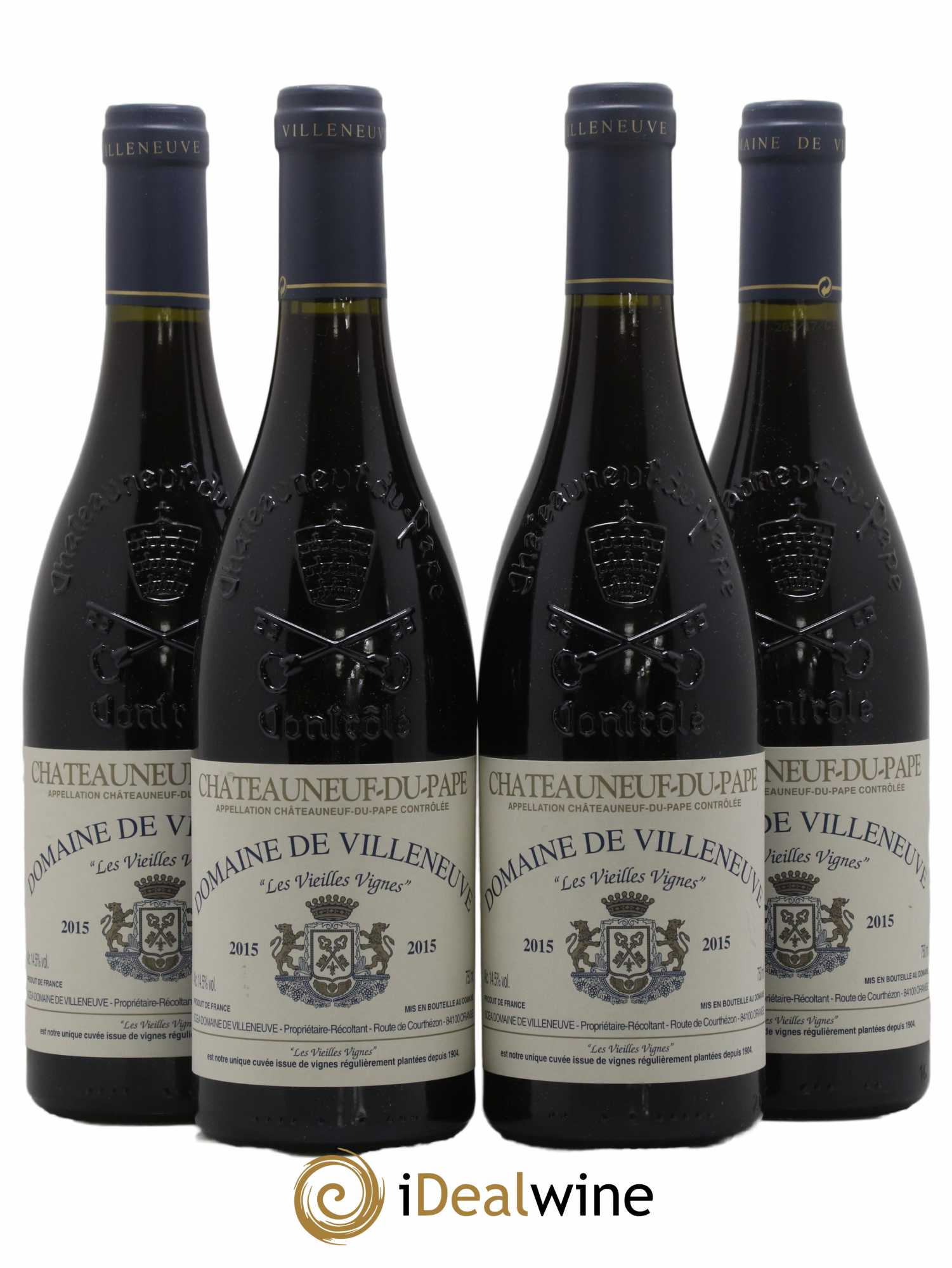 Châteauneuf-du-Pape Vieilles Vignes Domaine de Villeneuve 2015 - Lot de 4 bouteilles - 0