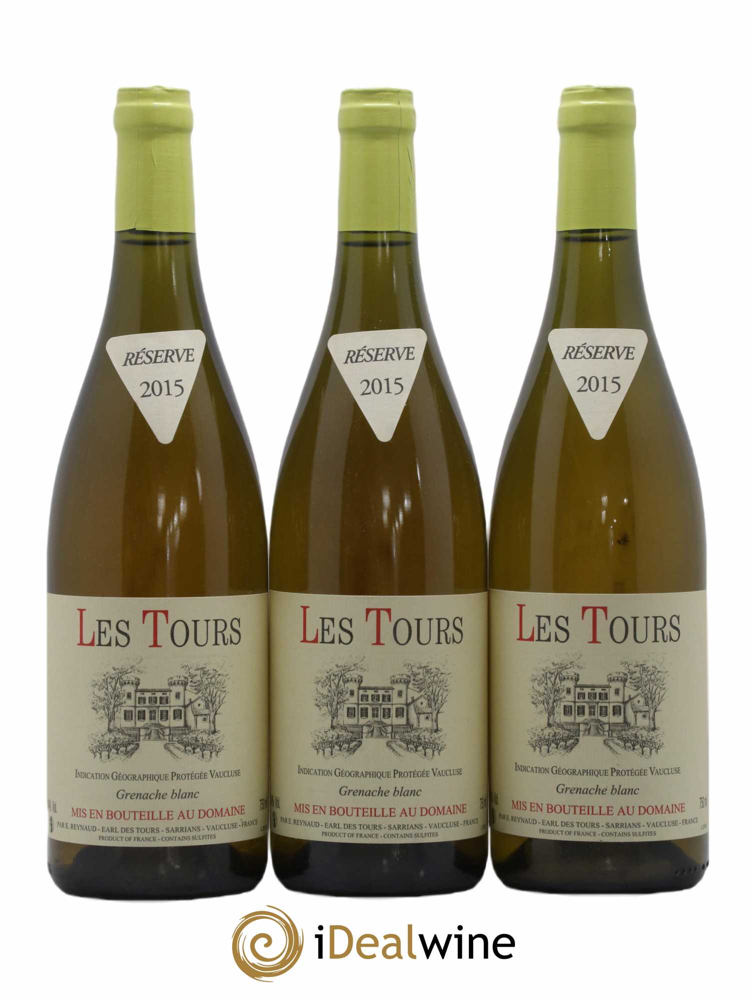 Vaucluse (Vin de Pays de Vaucluse) Les Tours Grenache Blanc Emmanuel Reynaud 2015 - Lot de 3 bouteilles - 0