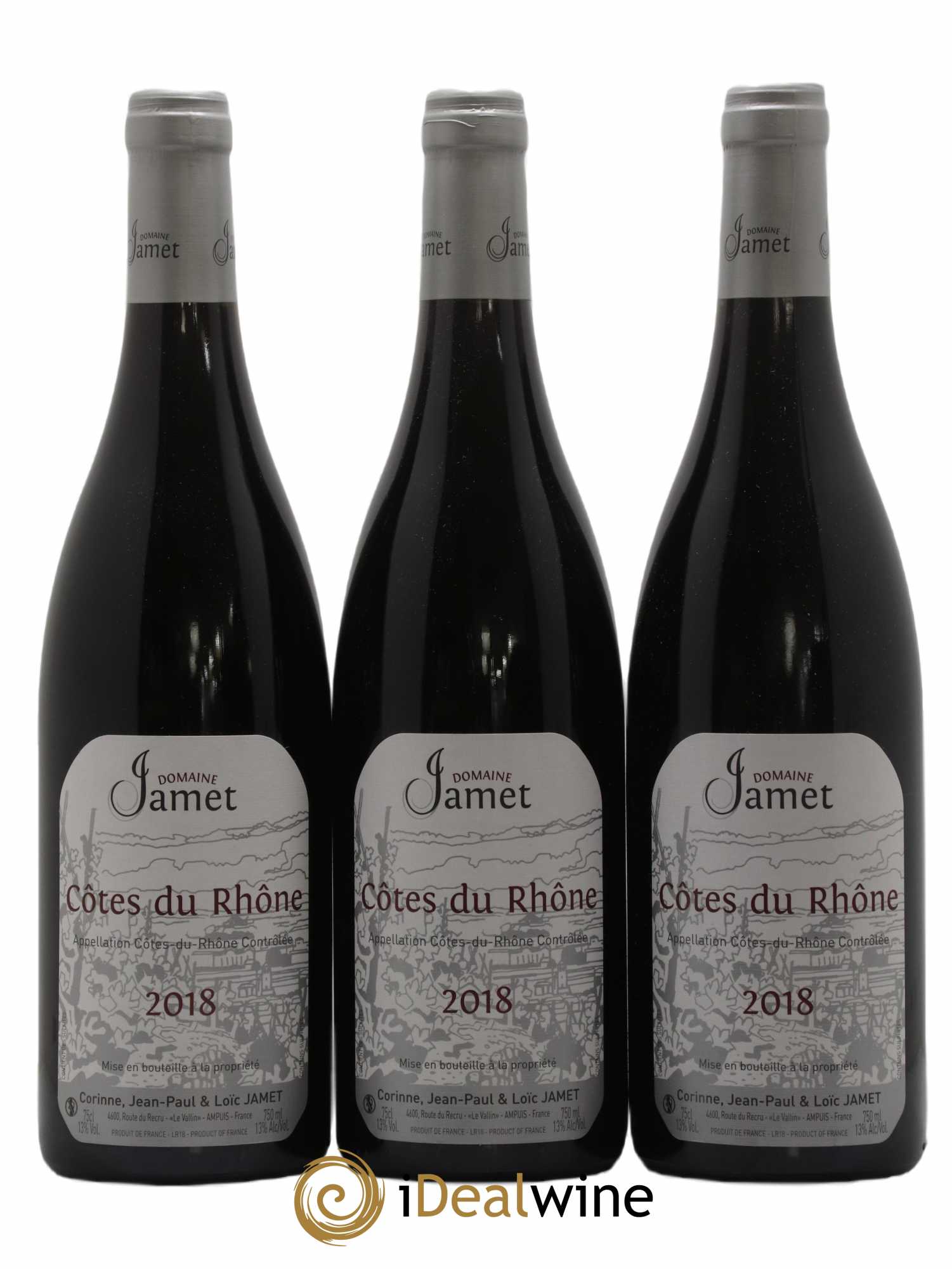 Côtes-du-Rhône Jamet (Domaine) 2018 - Lot de 3 bouteilles - 0