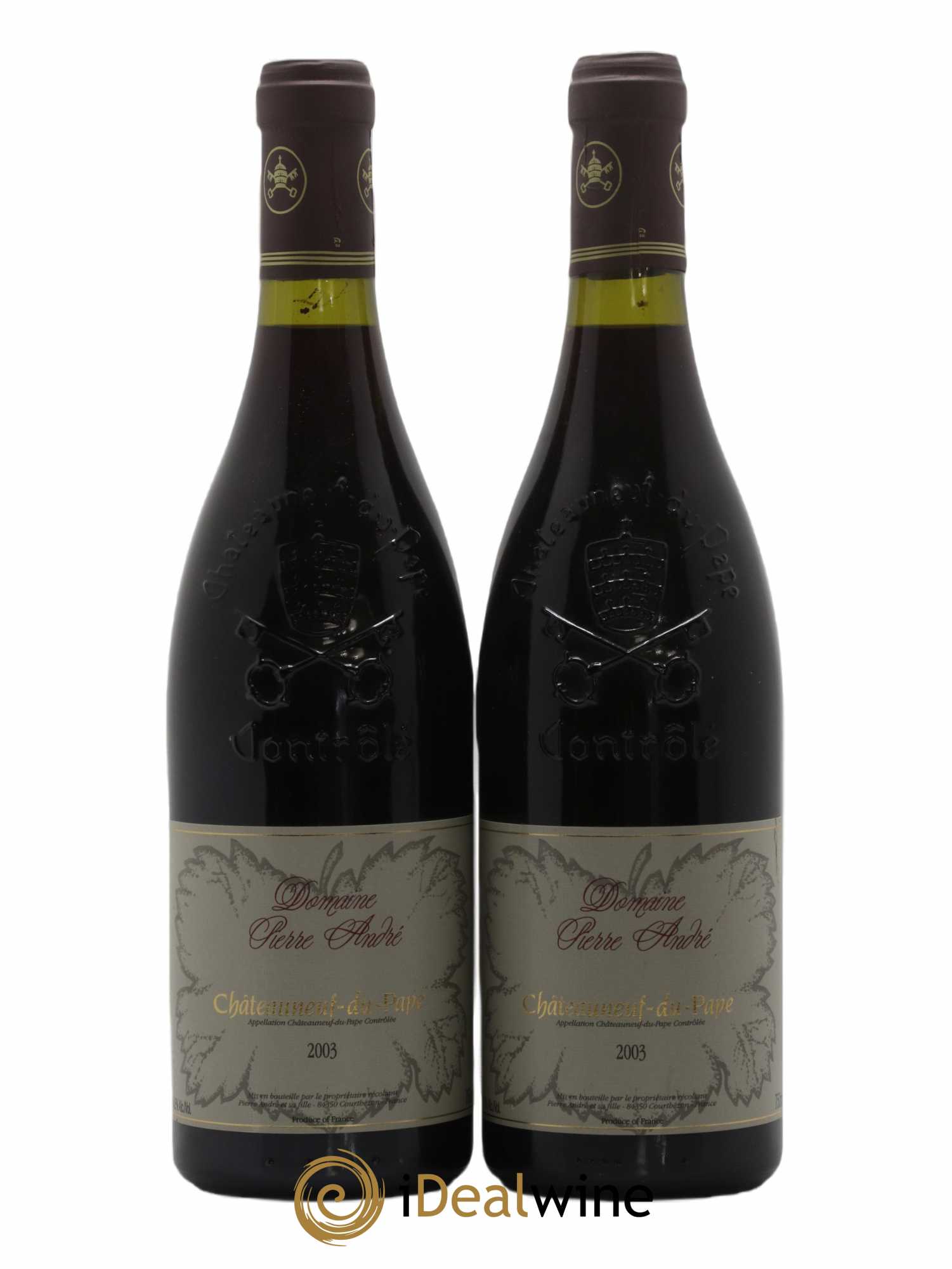 Châteauneuf-du-Pape Pierre André (Domaine) 2003 - Lot of 2 bottles - 0