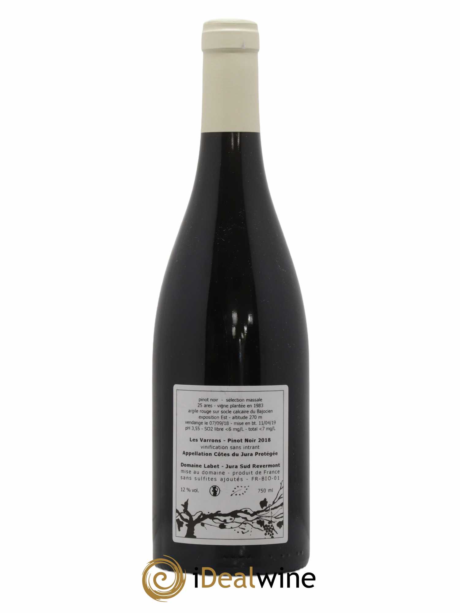 Côtes du Jura Pinot Noir Les Varrons Sélection Massale Romain - Julien  - Charline Labet 2018 - Lot of 1 bottle - 1