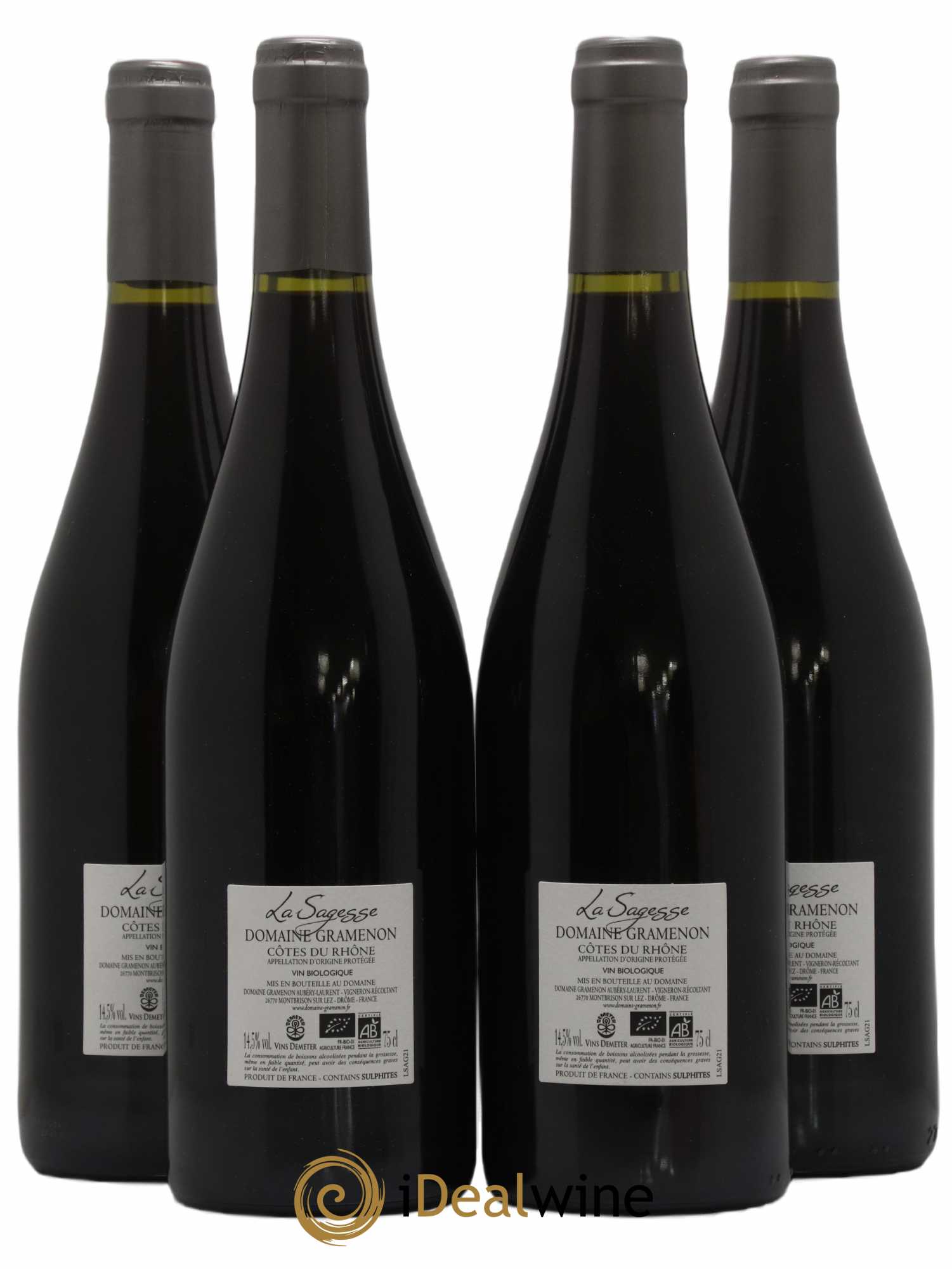 Côtes-du-Rhône La Sagesse Gramenon (Domaine) 2021 - Lot de 4 bouteilles - 1