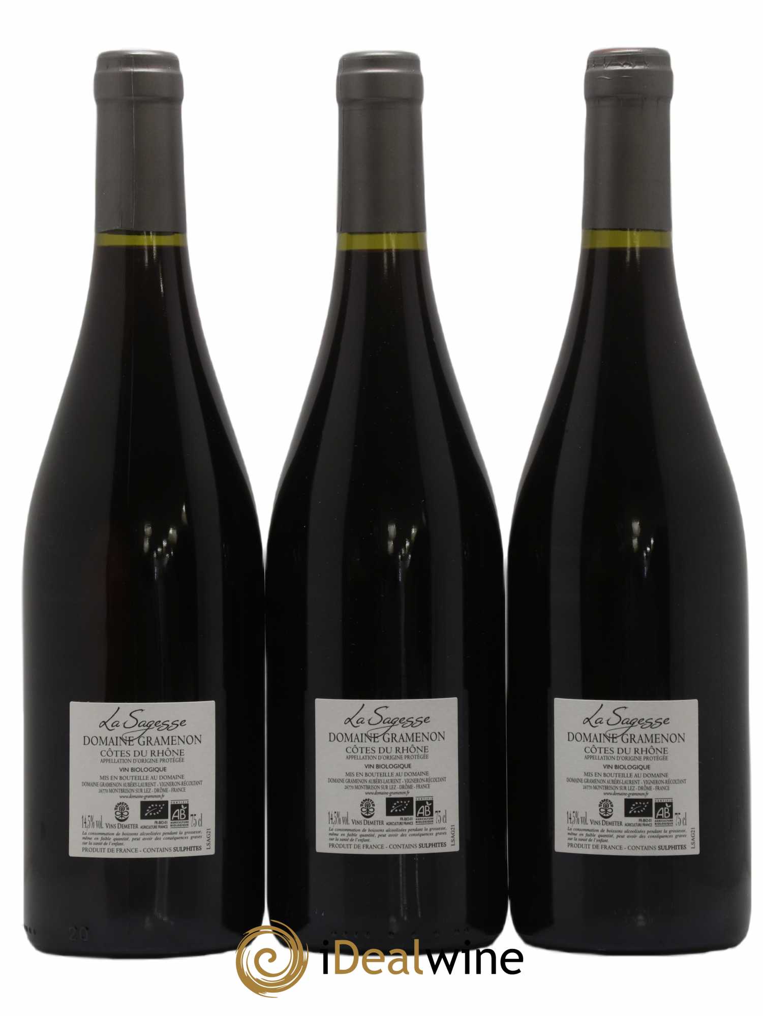 Côtes-du-Rhône La Sagesse Gramenon (Domaine) 2021 - Lot de 3 bouteilles - 1