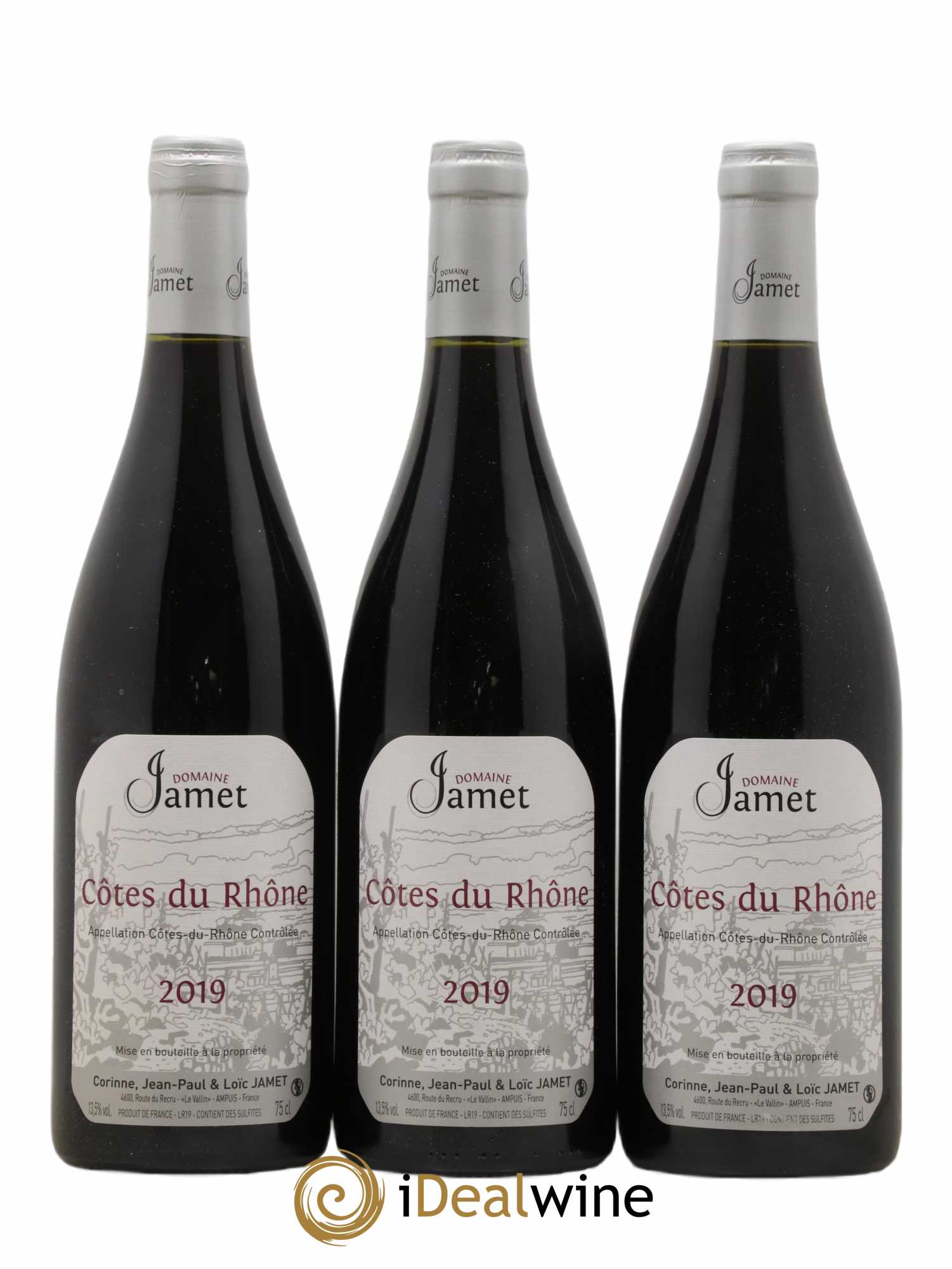 Côtes-du-Rhône Jamet (Domaine) 2019 - Lot de 3 bouteilles - 0