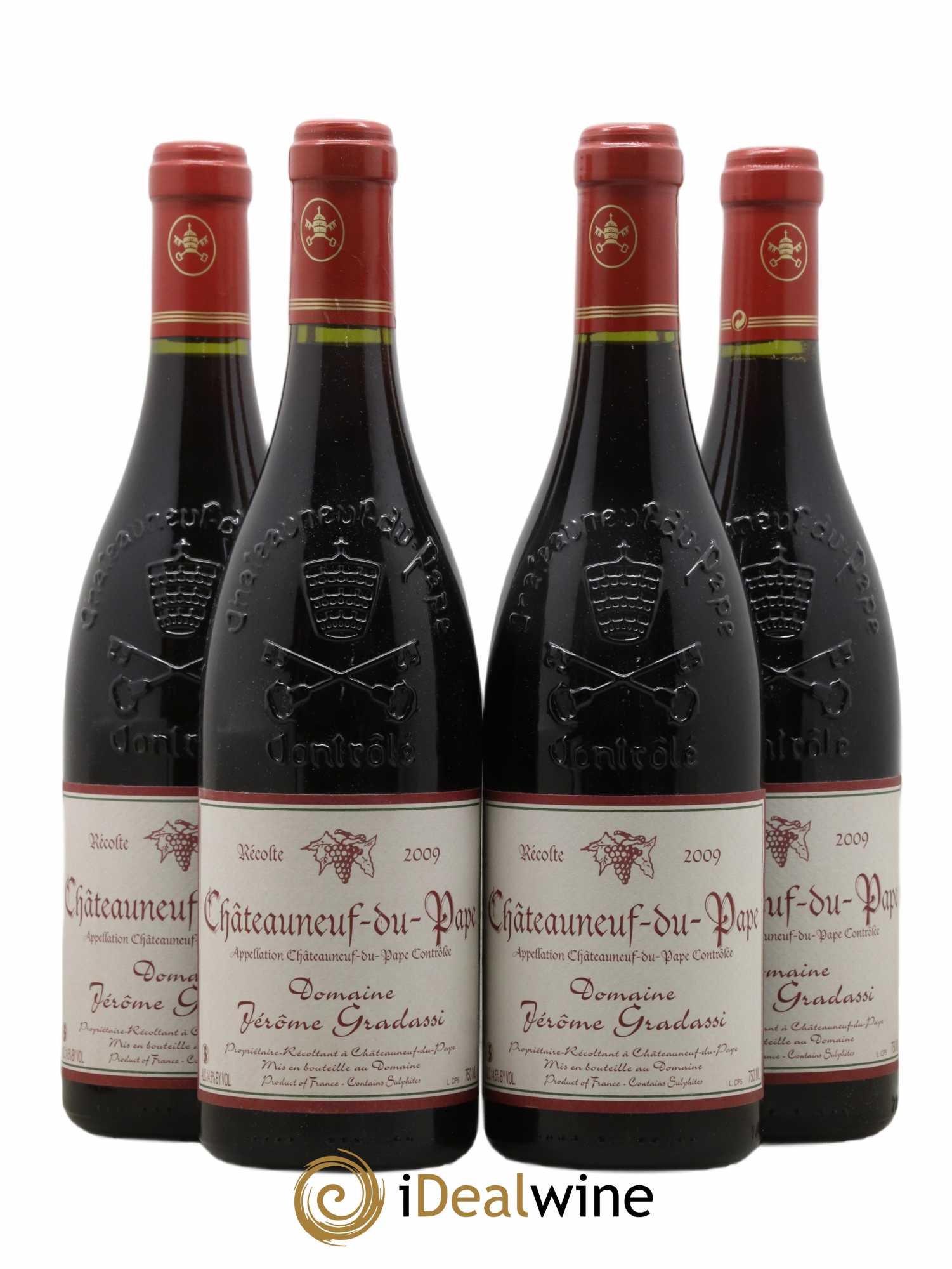 Châteauneuf-du-Pape Jérôme Gradassi 2009 - Lot of 4 bottles - 0