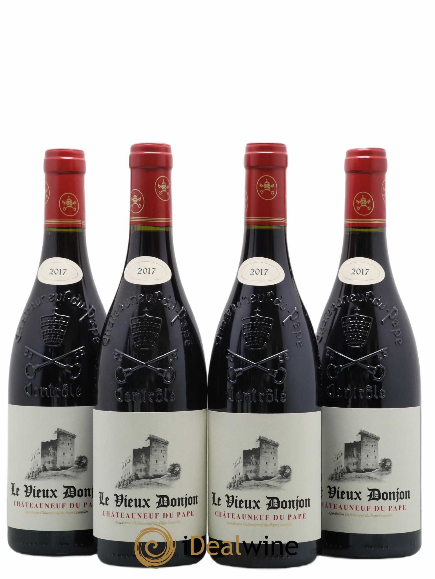 Châteauneuf-du-Pape Le Vieux Donjon Michel Lucien 2017 - Lot de 4 bouteilles - 0
