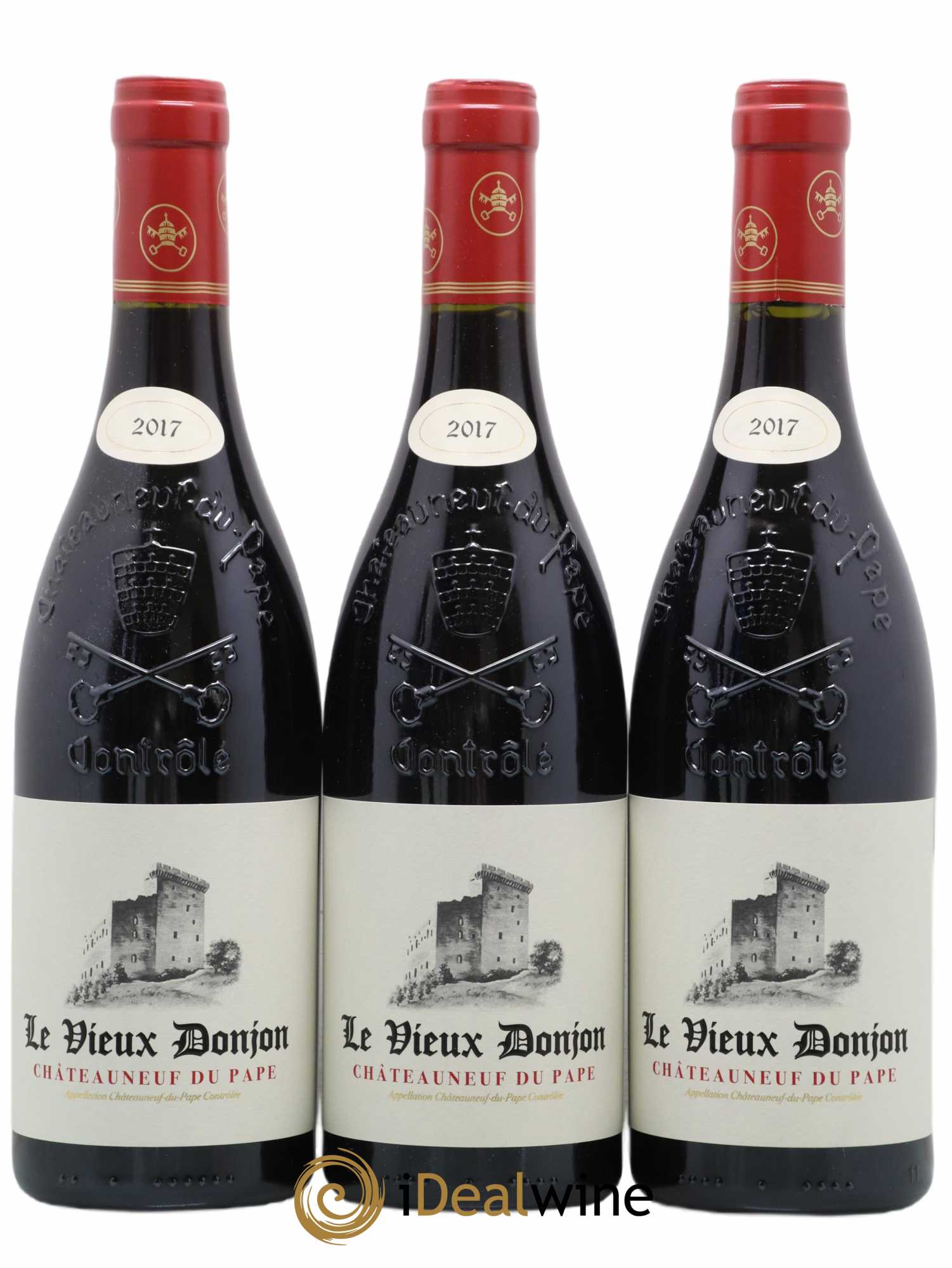 Châteauneuf-du-Pape Le Vieux Donjon Michel Lucien 2017 - Lot de 3 bouteilles - 0