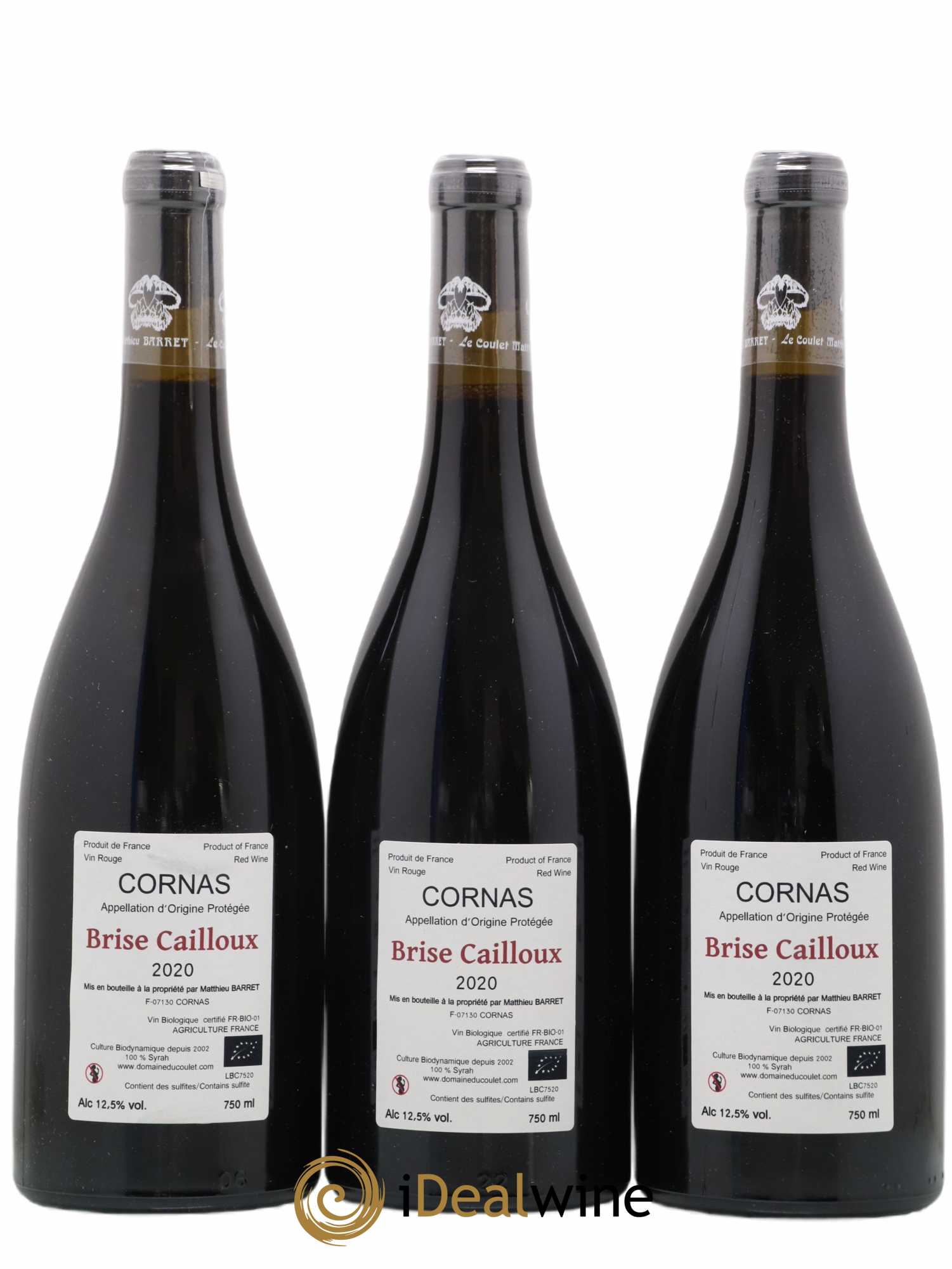 Cornas Brise Cailloux Coulet (Domaine du) - Matthieu Barret 2020 - Lot of 3 bottles - 1