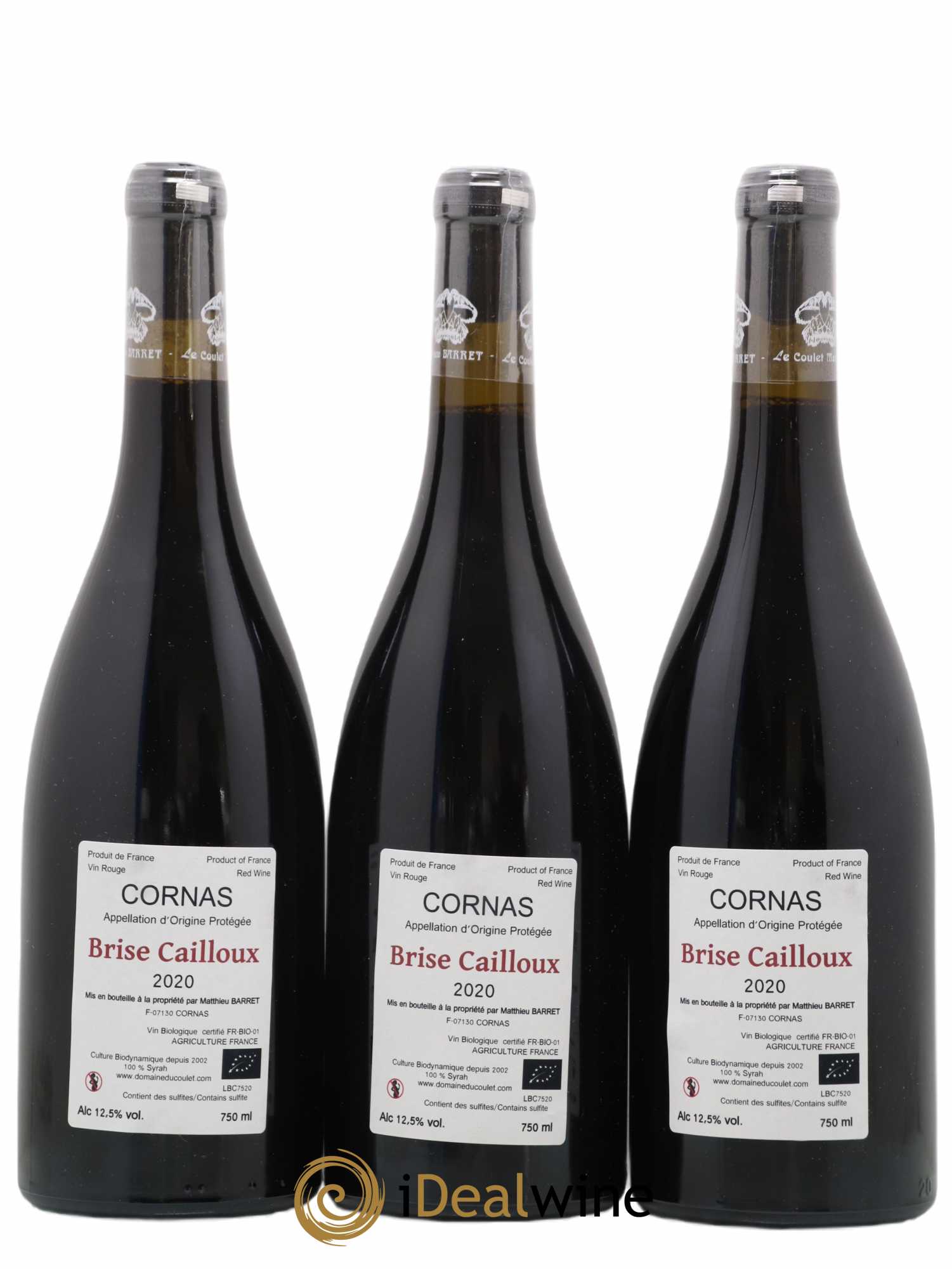 Cornas Brise Cailloux Coulet (Domaine du) - Matthieu Barret 2020 - Lot de 3 bouteilles - 1
