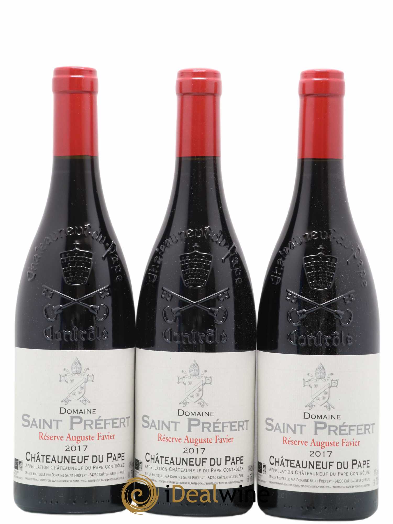 Châteauneuf-du-Pape Réserve Auguste Favier Domaine Saint-Préfert 2017 - Lot of 3 bottles - 0