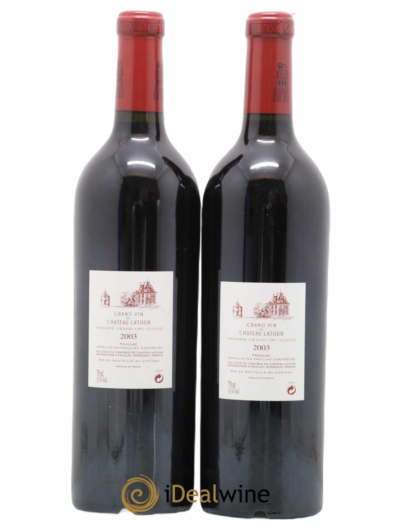 Château Latour 1er Grand Cru Classé 2003 - Lot de 2 bouteilles - 1