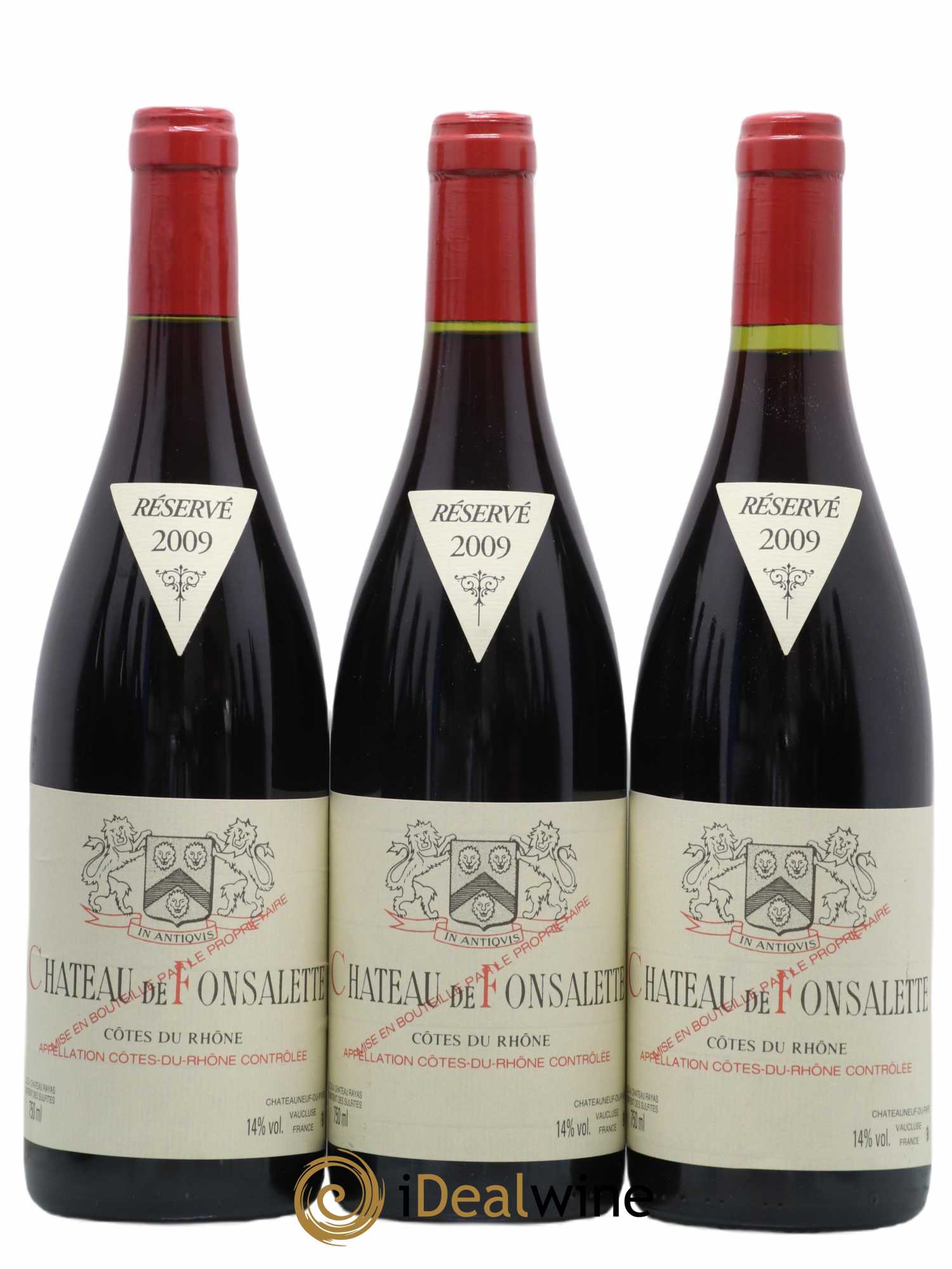 Côtes-du-Rhône Château de Fonsalette Emmanuel Reynaud 2009 - Lot de 3 bouteilles - 0