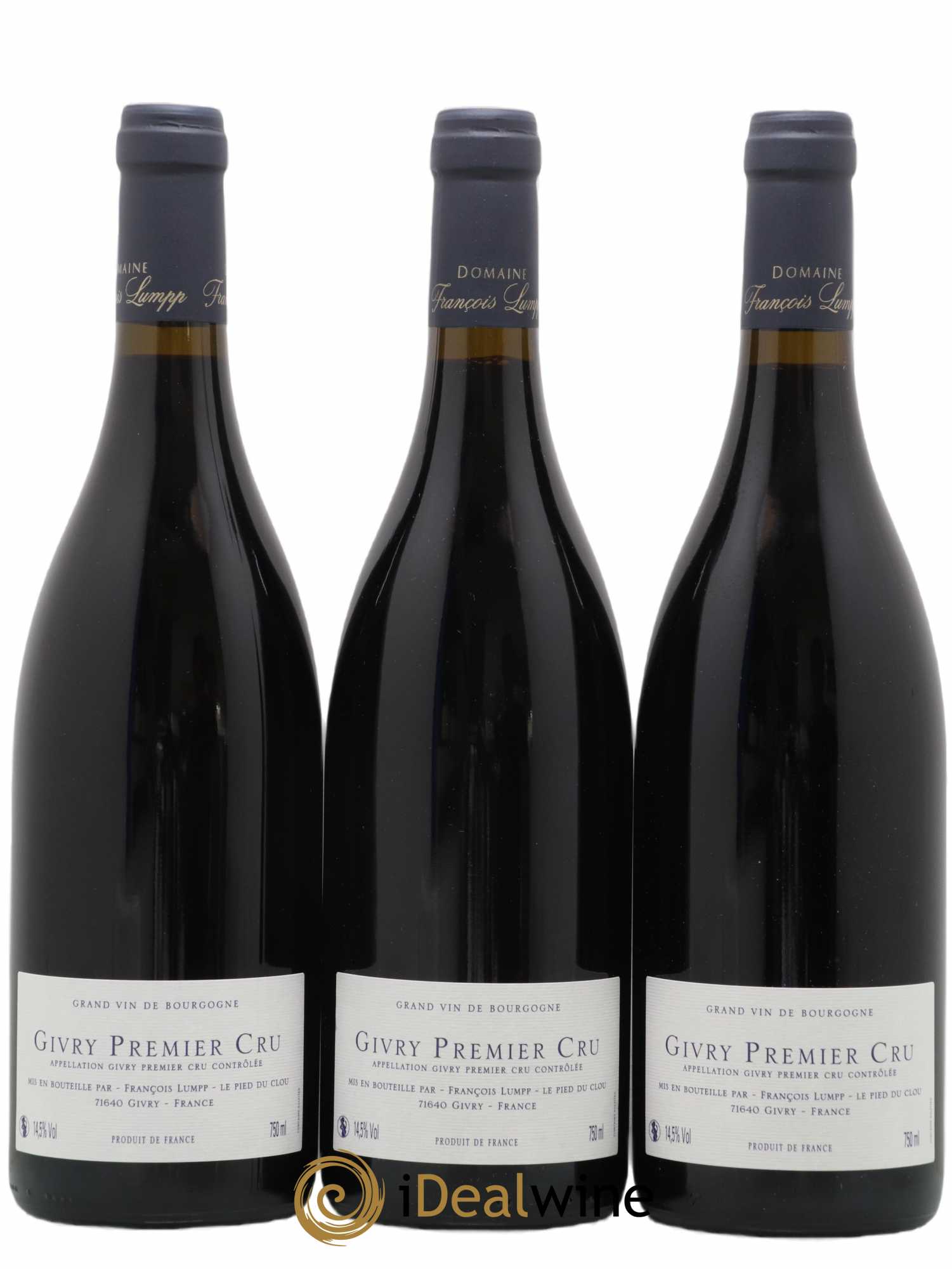 Givry 1er Cru Clos du Cras Long François Lumpp (Domaine) 2020 - Lot of 3 bottles - 1