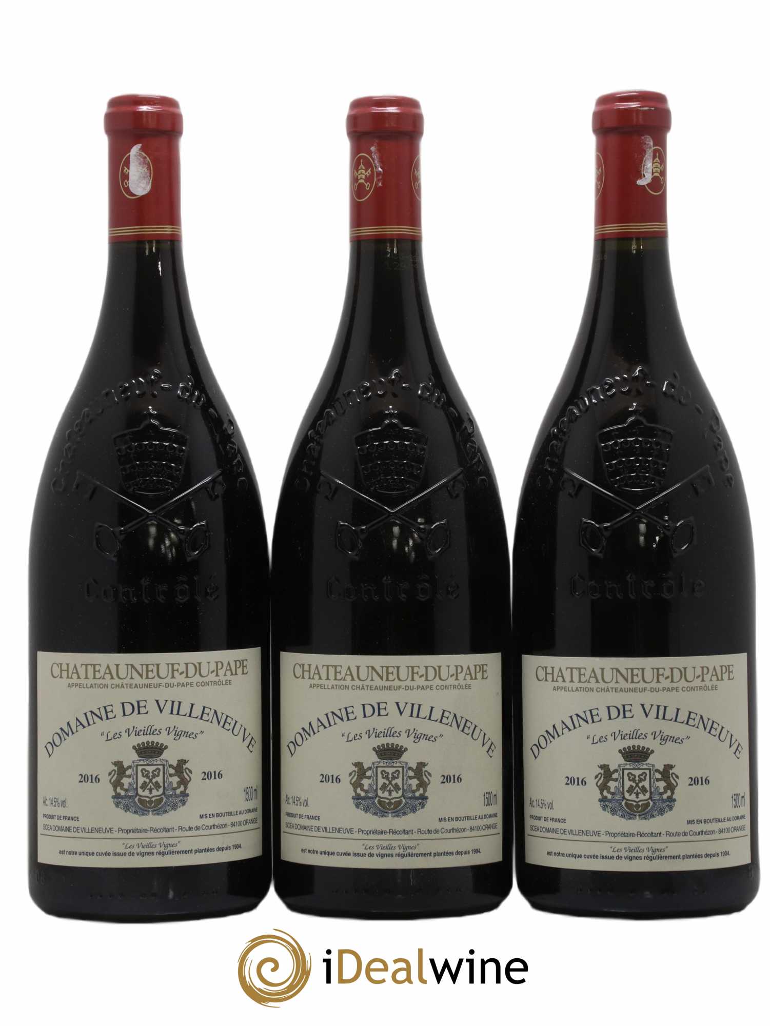 Châteauneuf-du-Pape Vieilles Vignes Domaine de Villeneuve 2016 - Lot de 3 magnums - 0