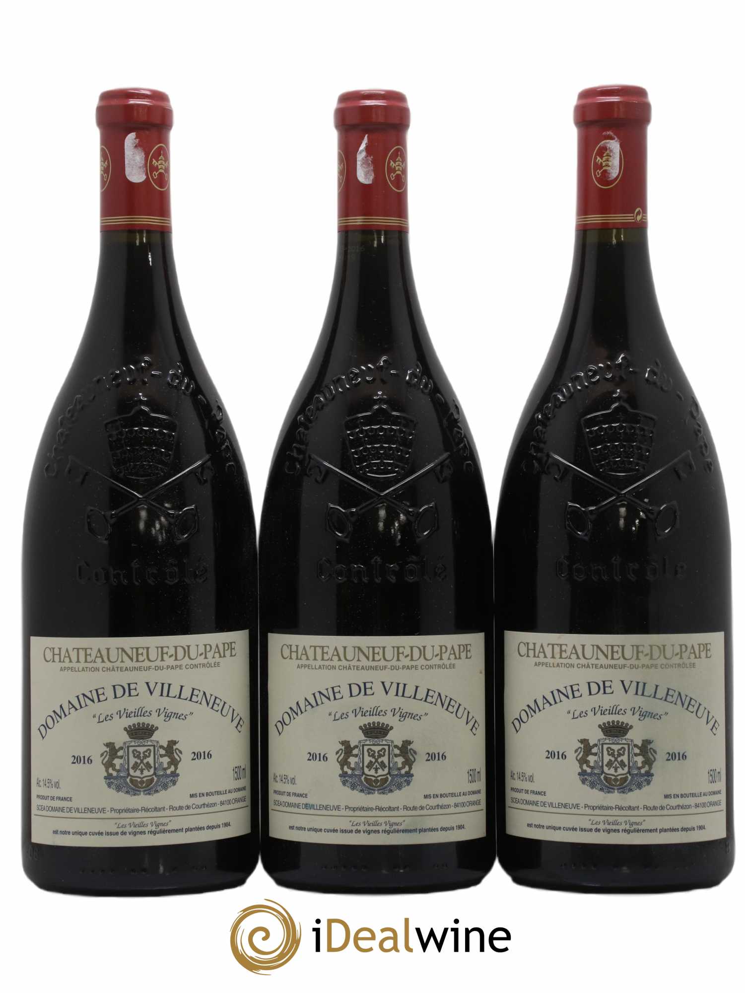 Châteauneuf-du-Pape Vieilles Vignes Domaine de Villeneuve 2016 - Lot de 3 magnums - 0