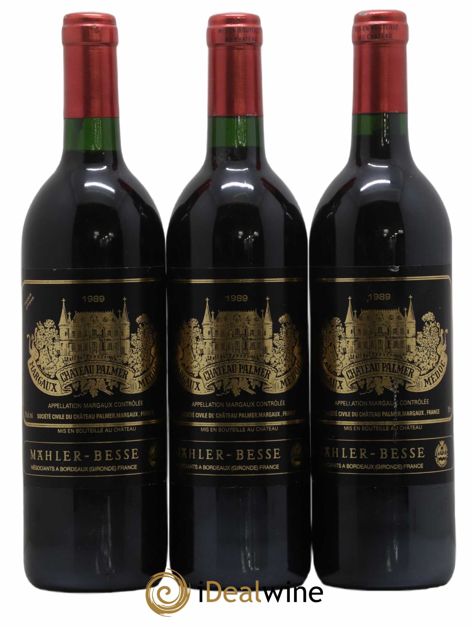 Château Palmer 3ème Grand Cru Classé 1989 - Lot of 3 bottles - 0