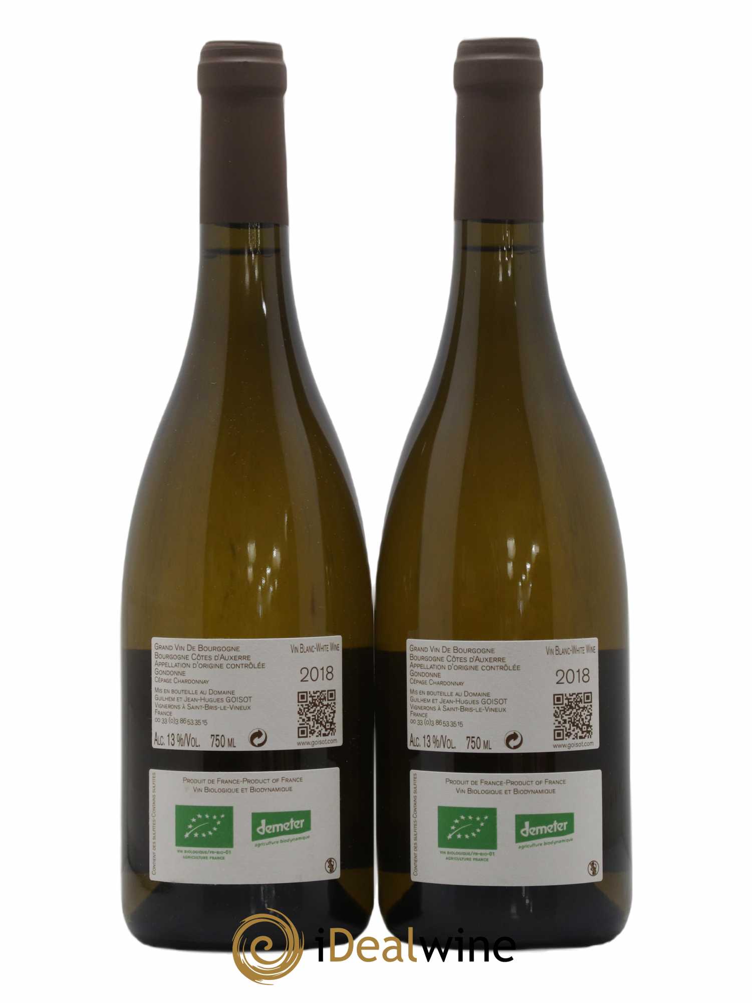 Bourgogne Côtes d'Auxerre Gondonne Goisot 2018 - Lot de 2 bouteilles - 1