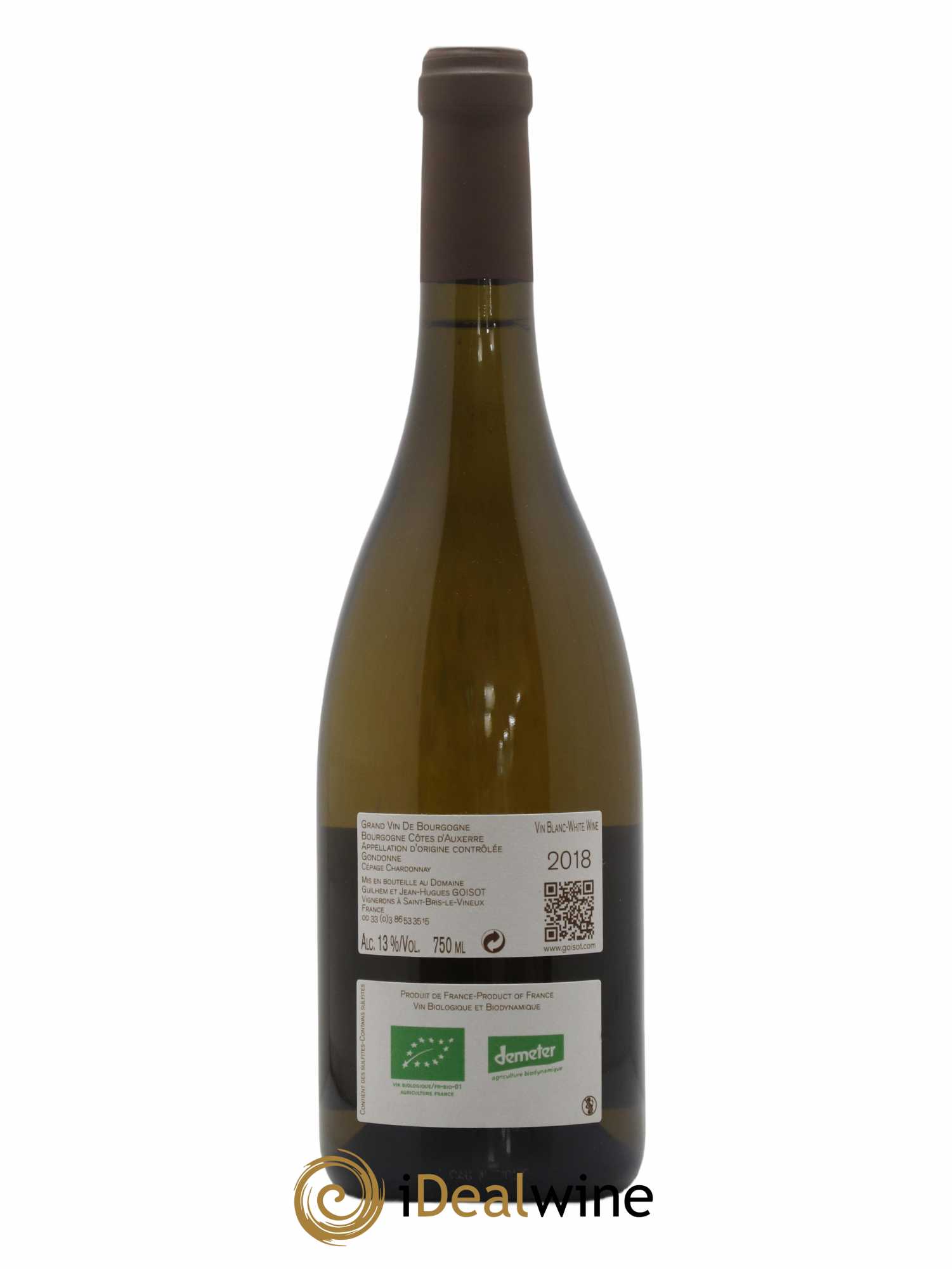Bourgogne Côtes d'Auxerre Gondonne Goisot 2018 - Lot de 1 bouteille - 1