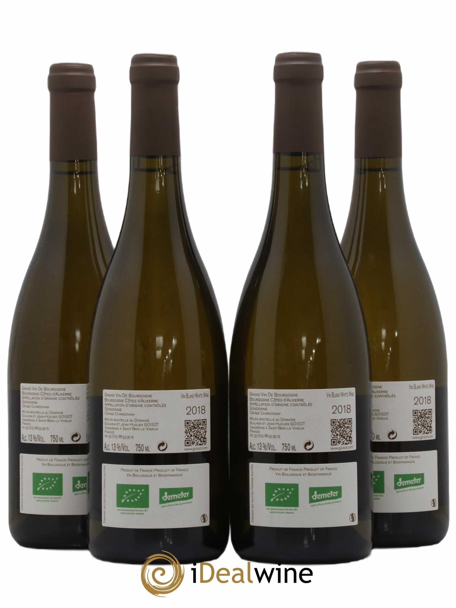 Bourgogne Côtes d'Auxerre Gondonne Goisot 2018 - Lot de 4 bouteilles - 1