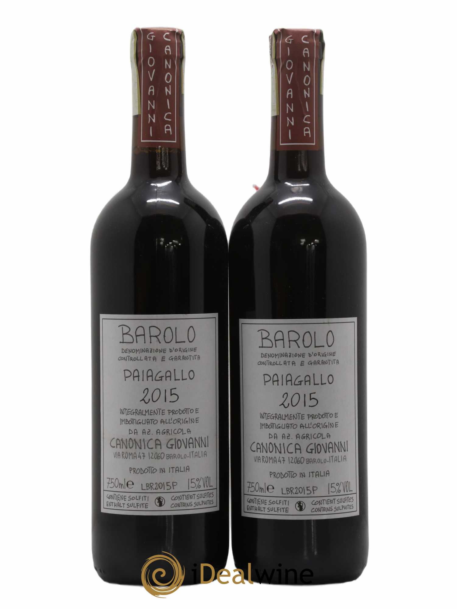 Barolo DOCG Paiagallo Giovanni Canonica 2015 - Lot of 2 bottles - 0