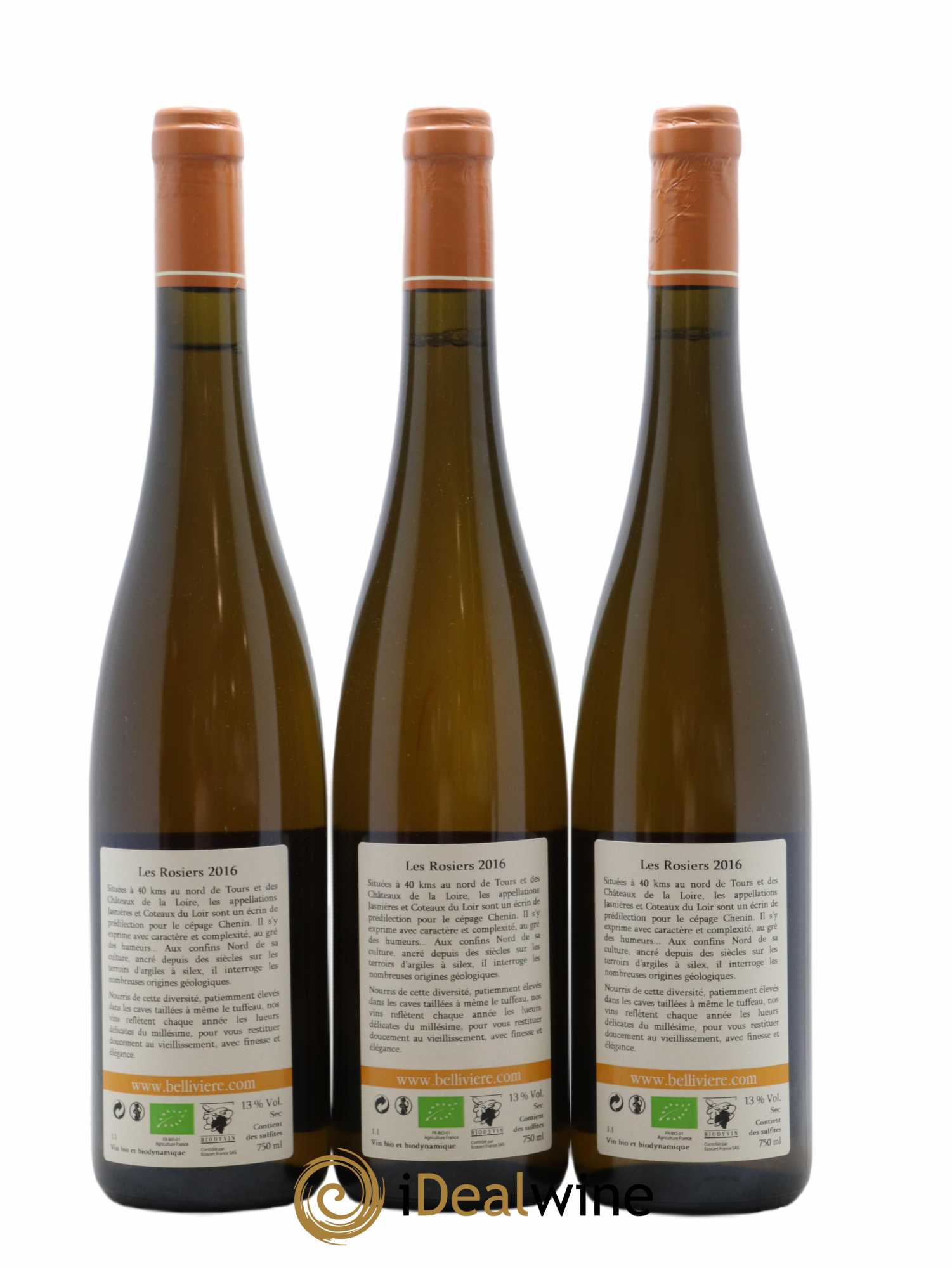 Jasnières Les Rosiers Domaine de Bellivière 2016 - Lot de 3 bouteilles - 1