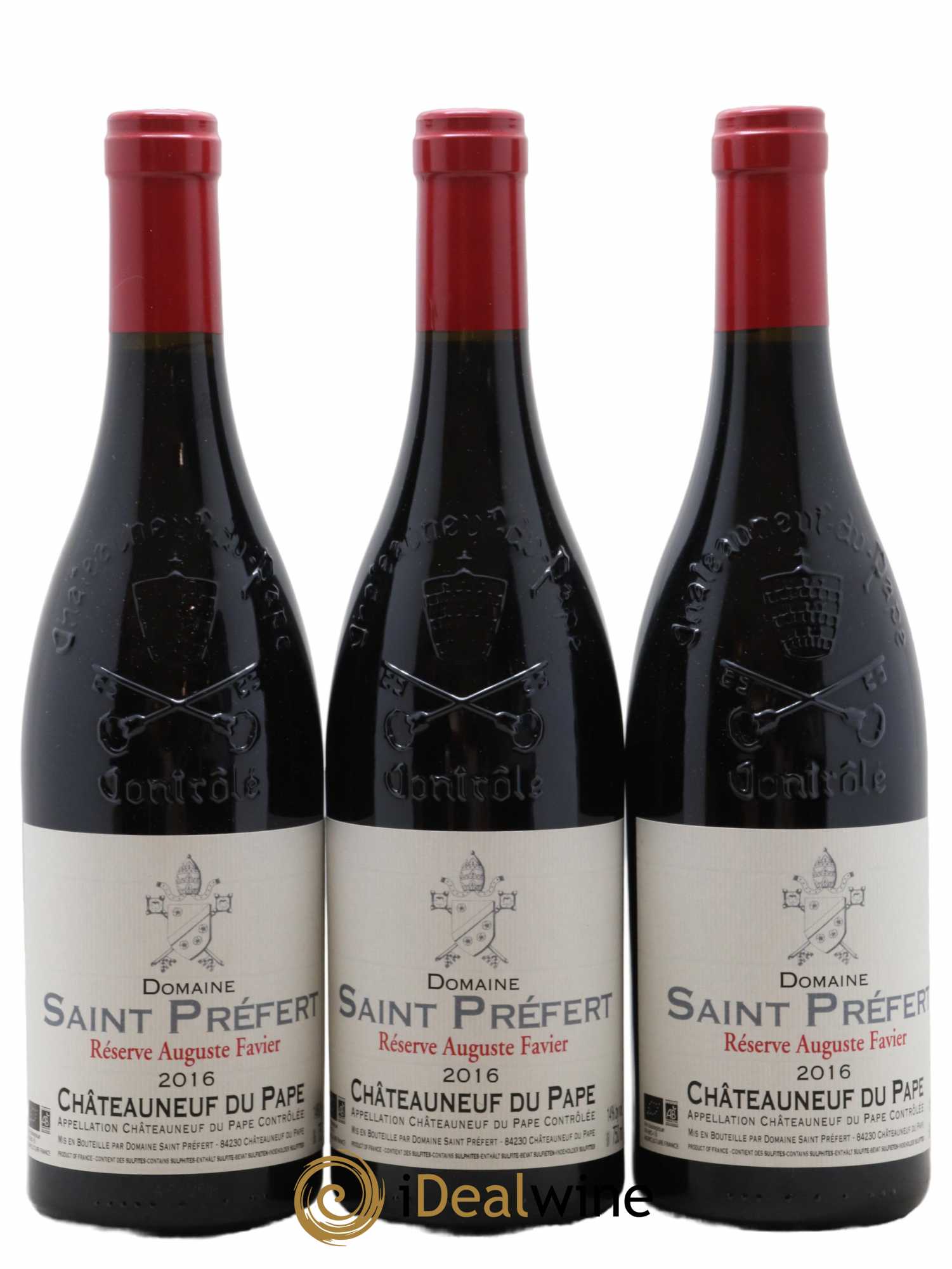 Châteauneuf-du-Pape Réserve Auguste Favier Domaine Saint-Préfert 2016 - Lot de 3 bouteilles - 0
